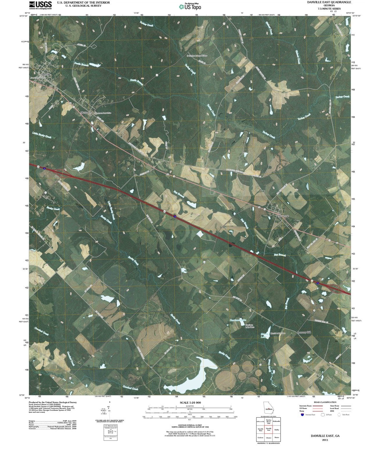 2011 Danville East, GA - Georgia - USGS Topographic Map
