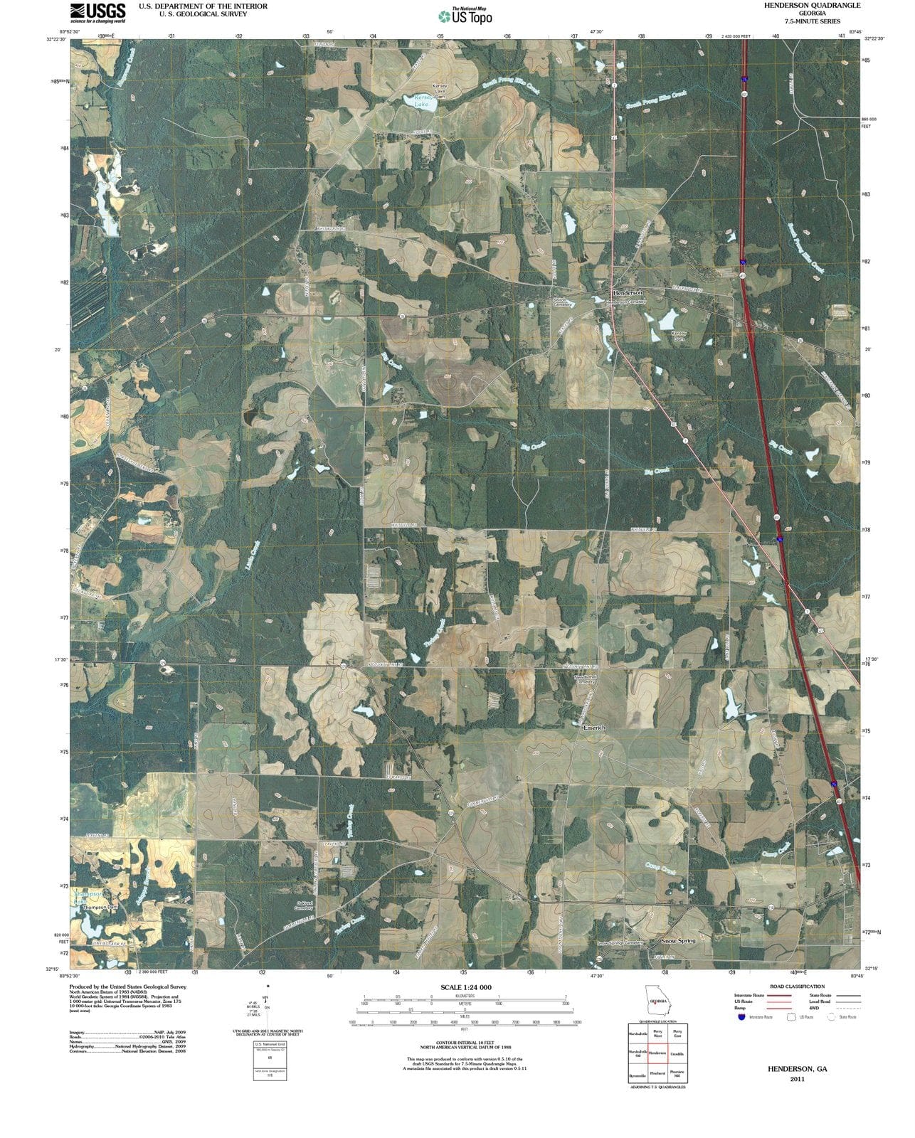 2011 Henderson, GA - Georgia - USGS Topographic Map