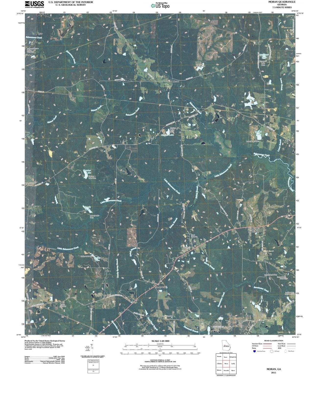 2011 Moran, GA - Georgia - USGS Topographic Map