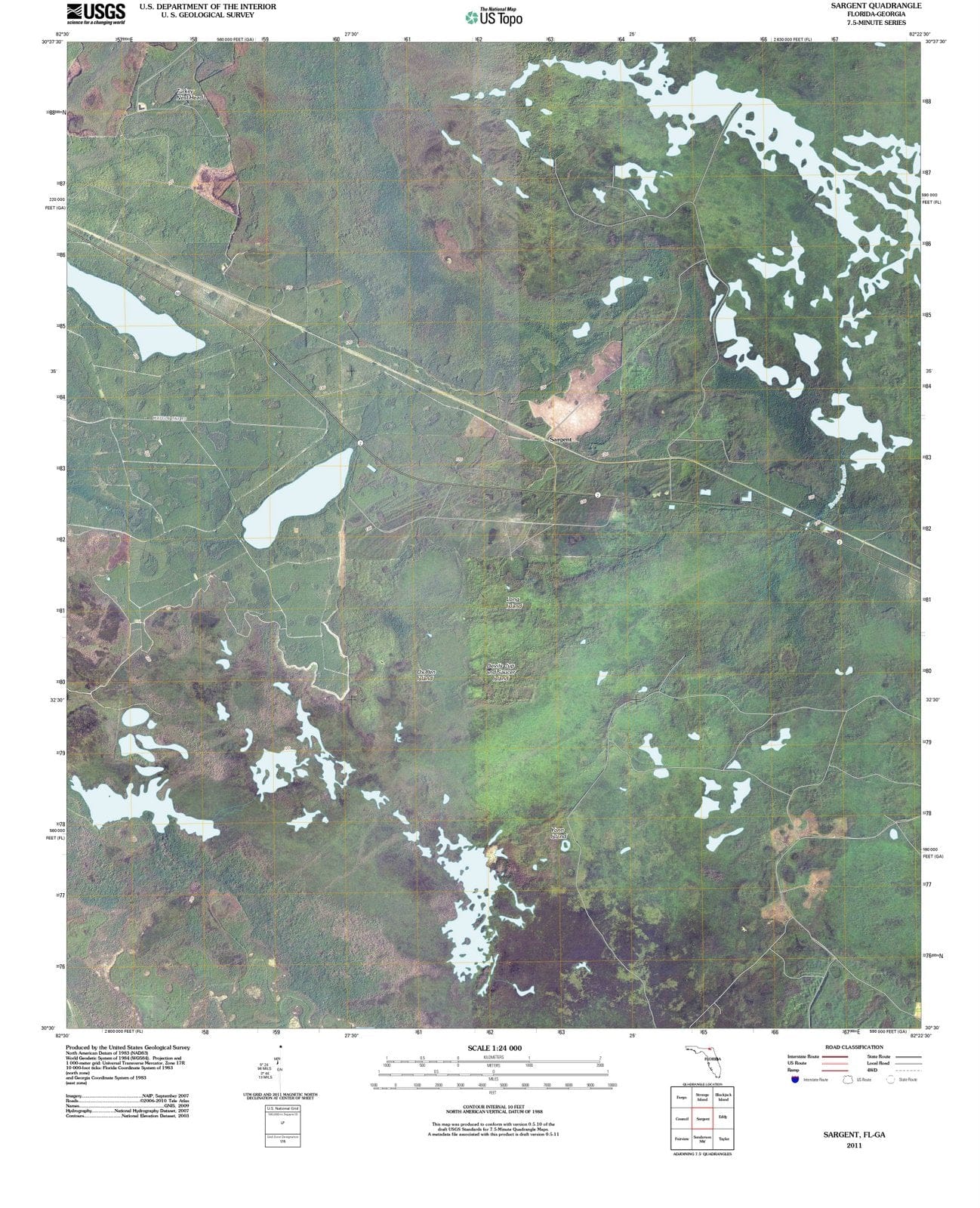2011 Sargent, FL - Florida - USGS Topographic Map
