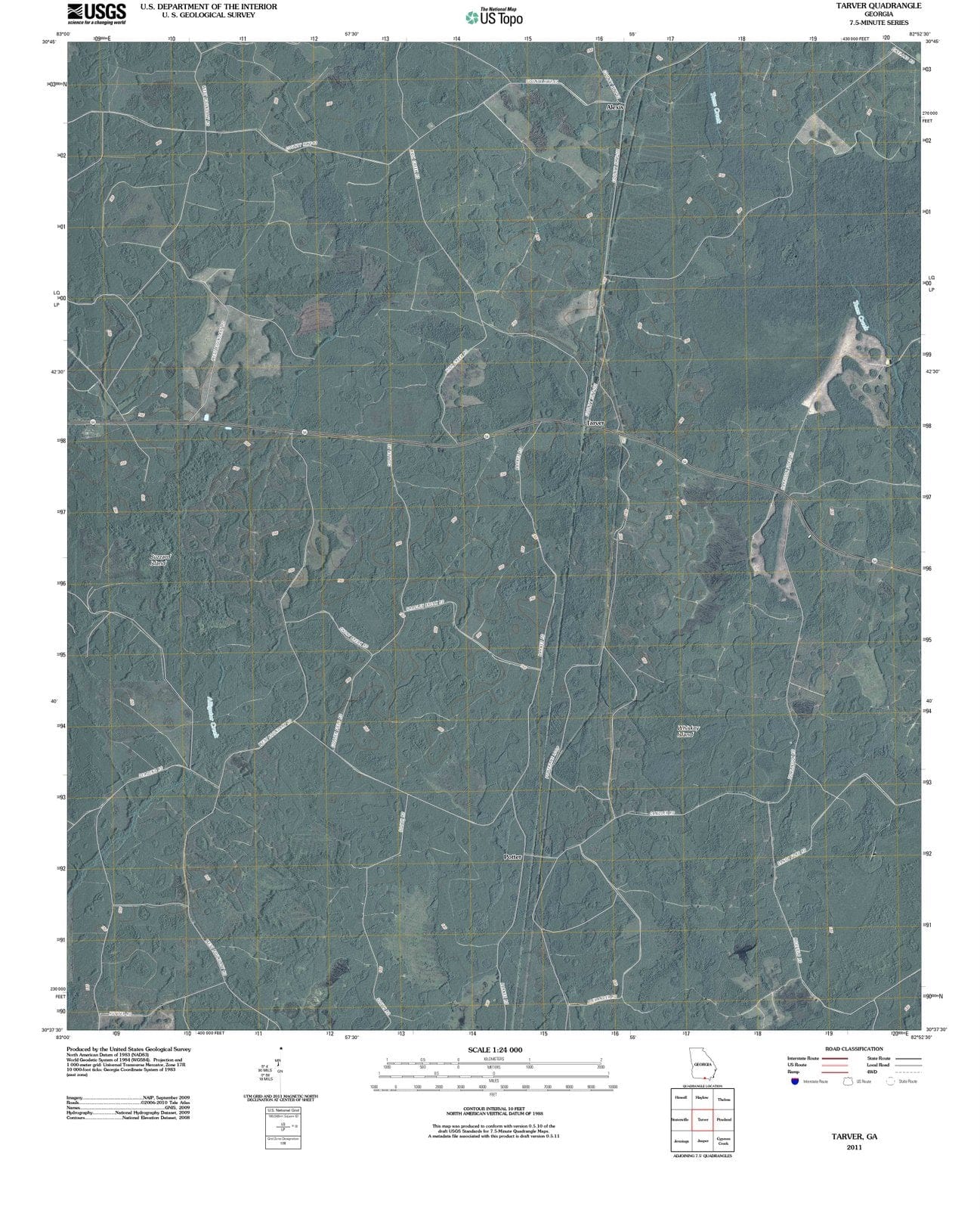2011 Tarver, GA - Georgia - USGS Topographic Map