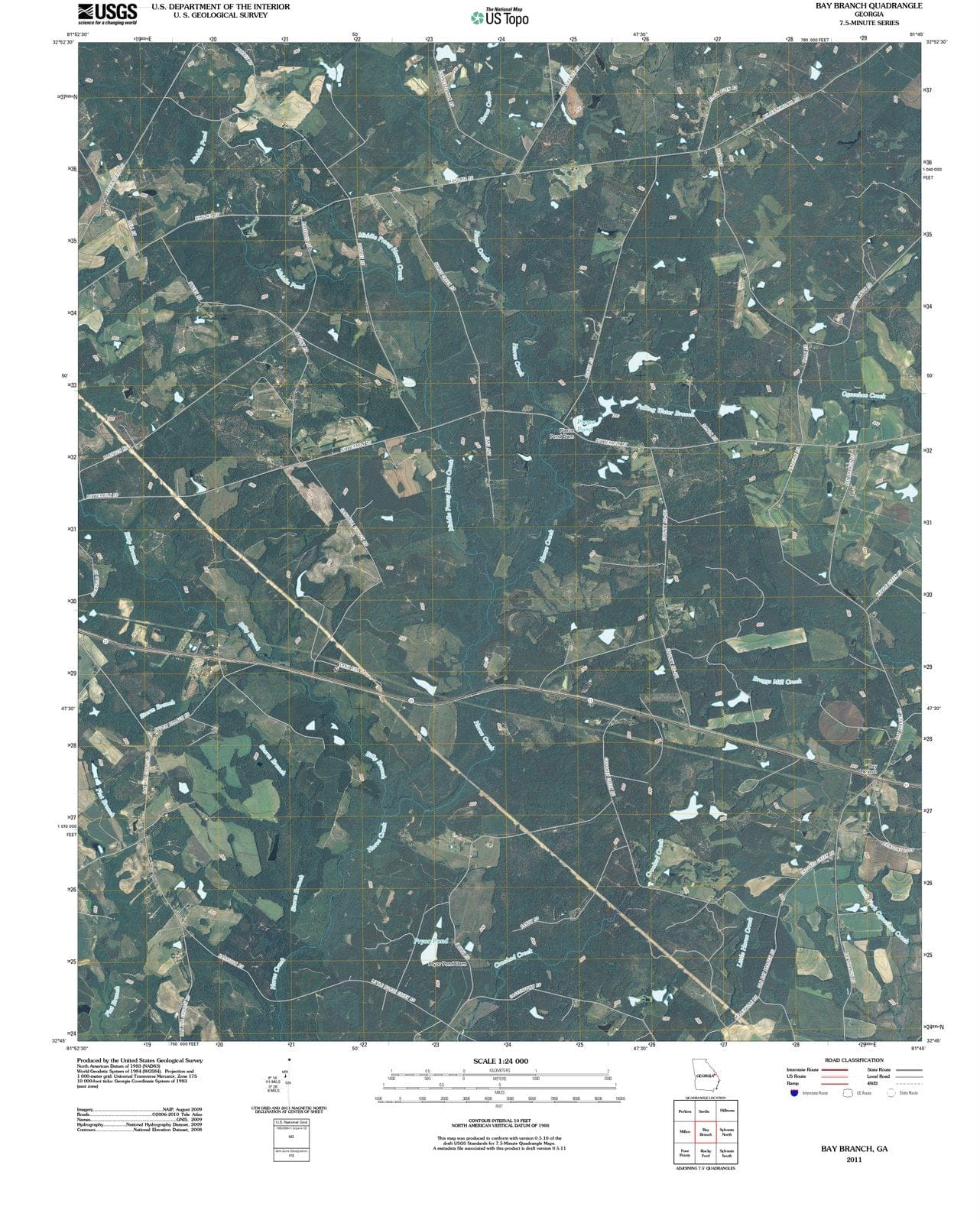 2011 Bay Branch, GA - Georgia - USGS Topographic Map