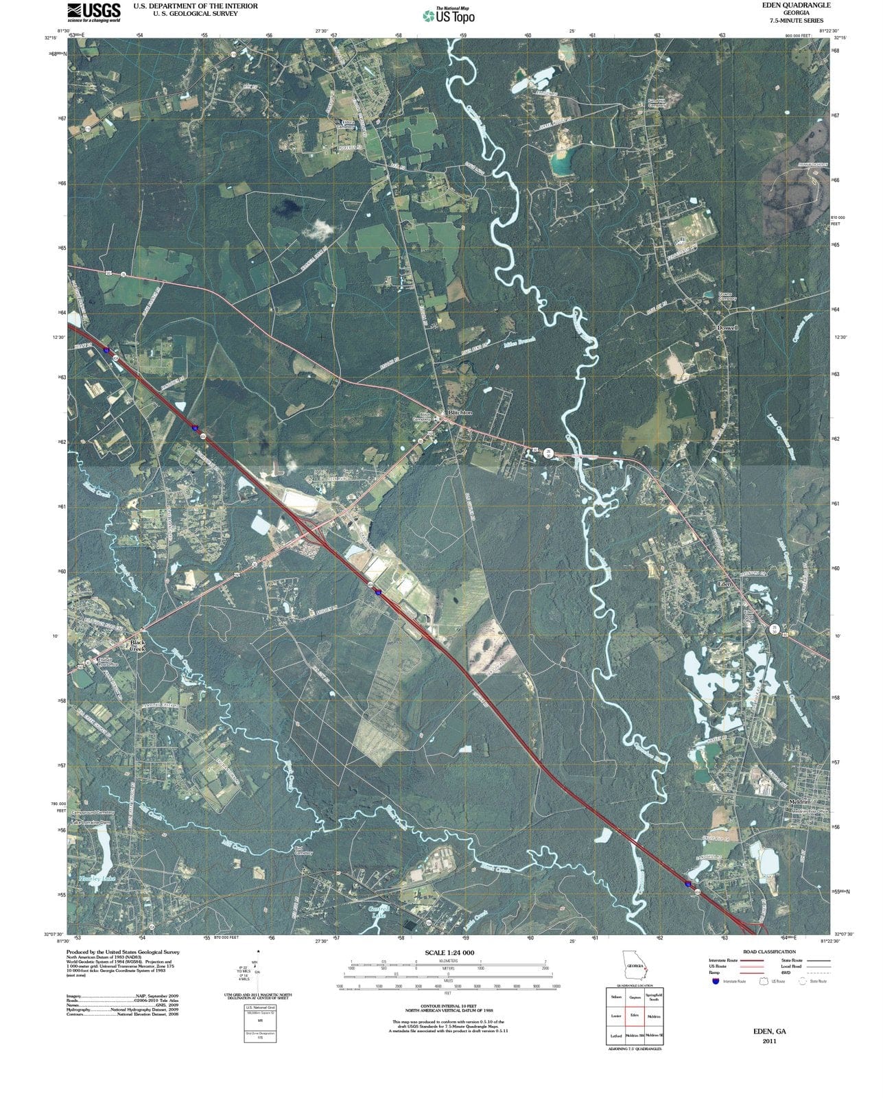 2011 Eden, GA - Georgia - USGS Topographic Map