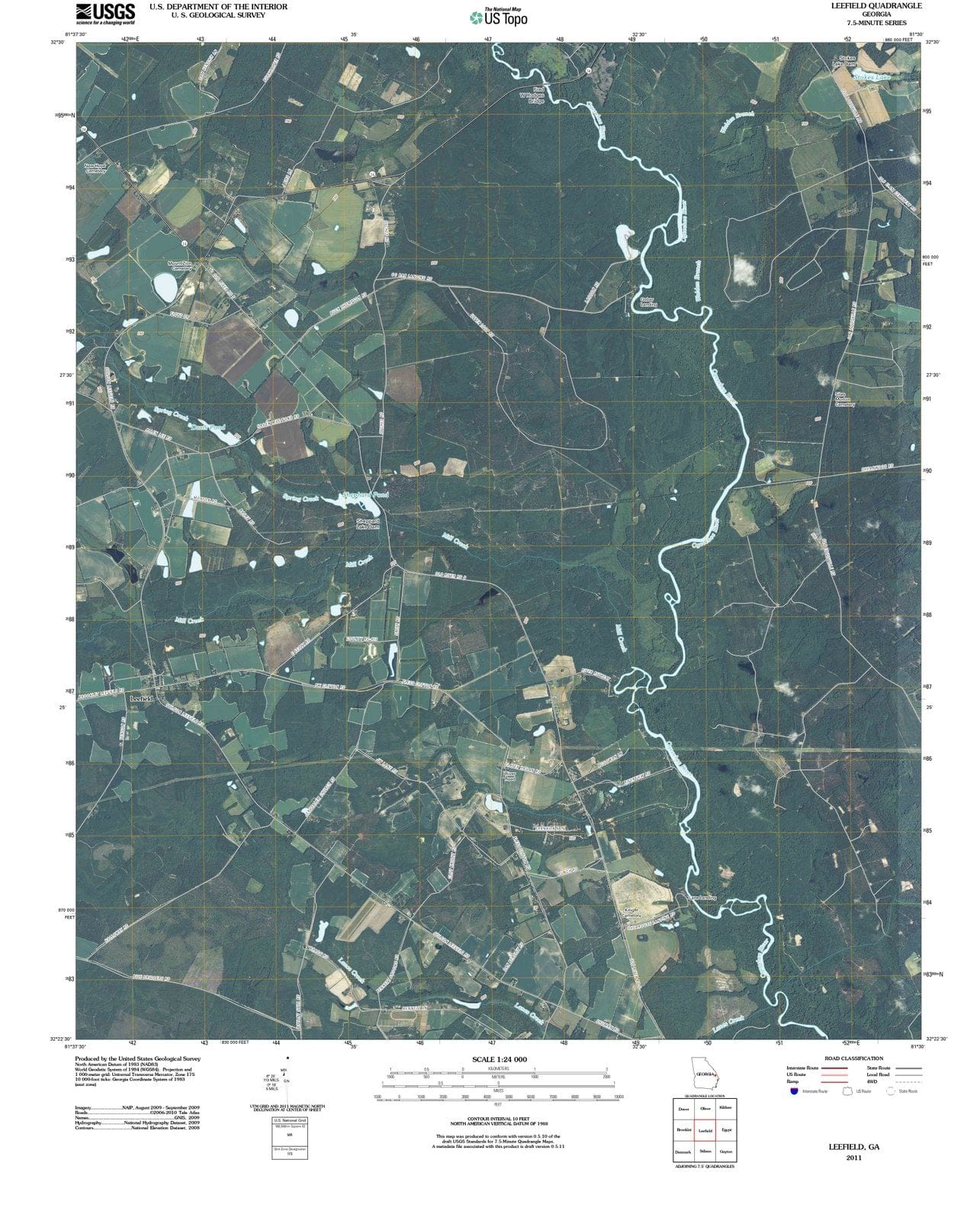 2011 Leefield, GA - Georgia - USGS Topographic Map