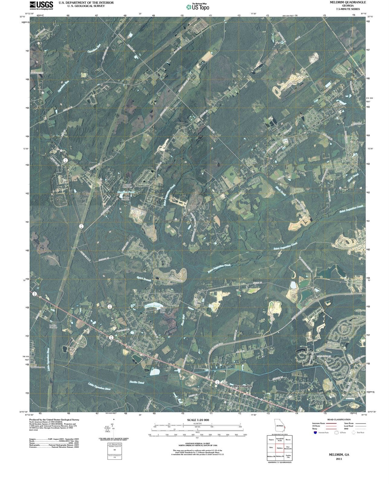 2011 Meldrim, GA - Georgia - USGS Topographic Map