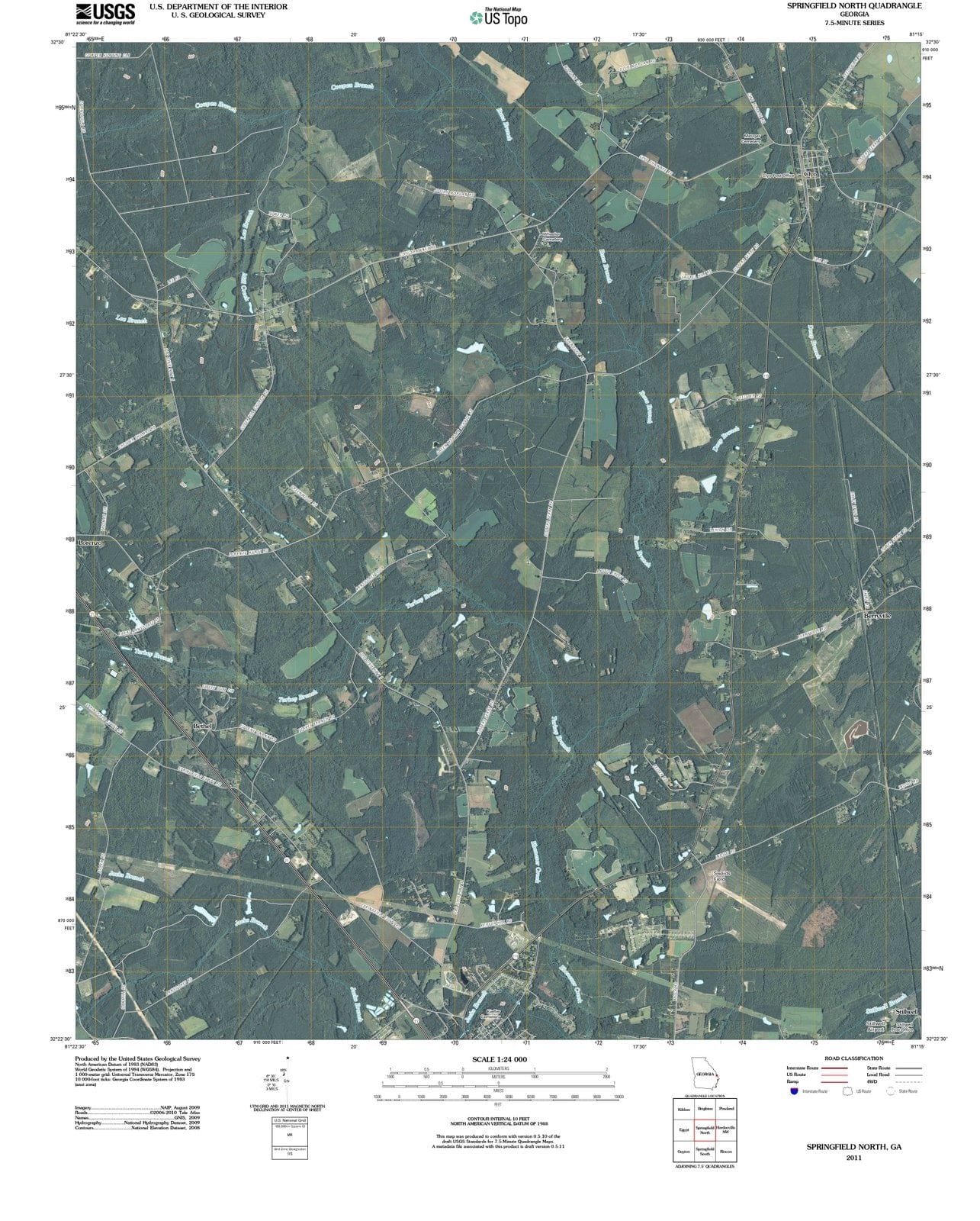 2011 Springfield North, GA - Georgia - USGS Topographic Map