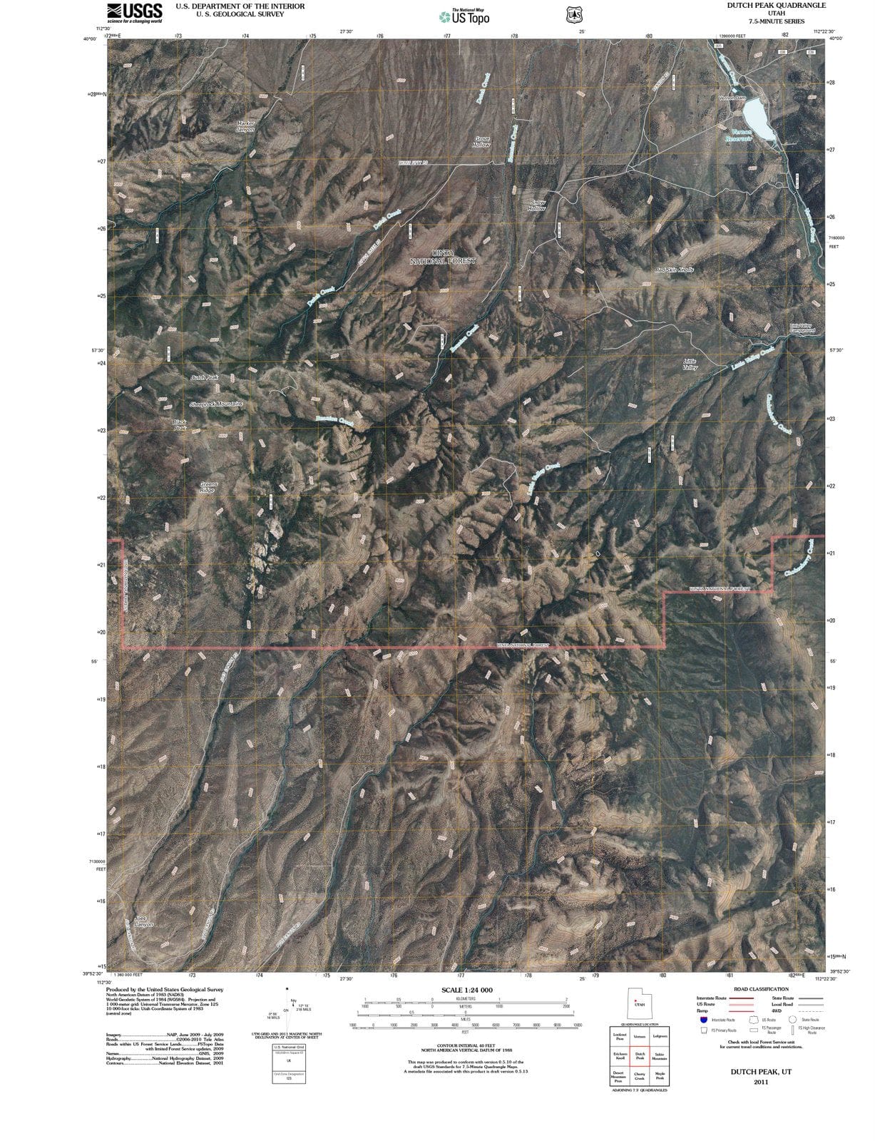 2011 Dutch Peak, UT - Utah - USGS Topographic Map