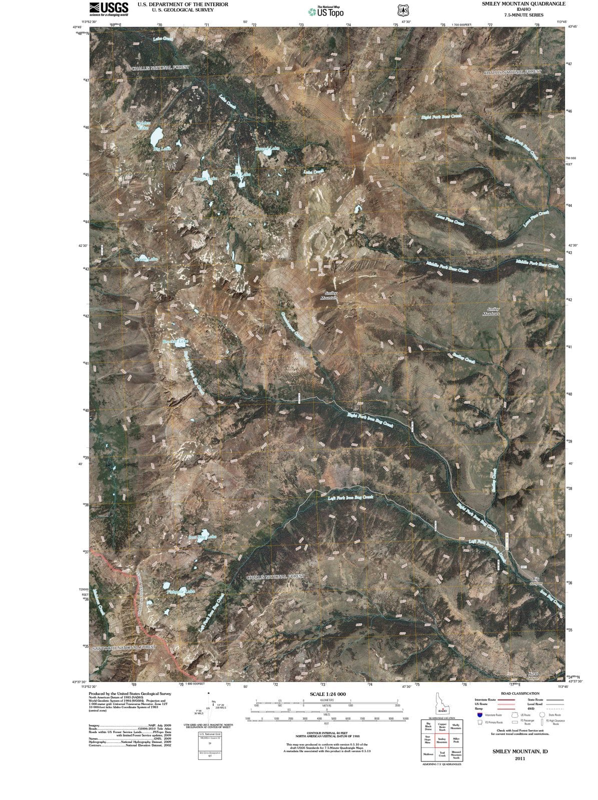 2011 Smiley Mountain, ID - Idaho - USGS Topographic Map