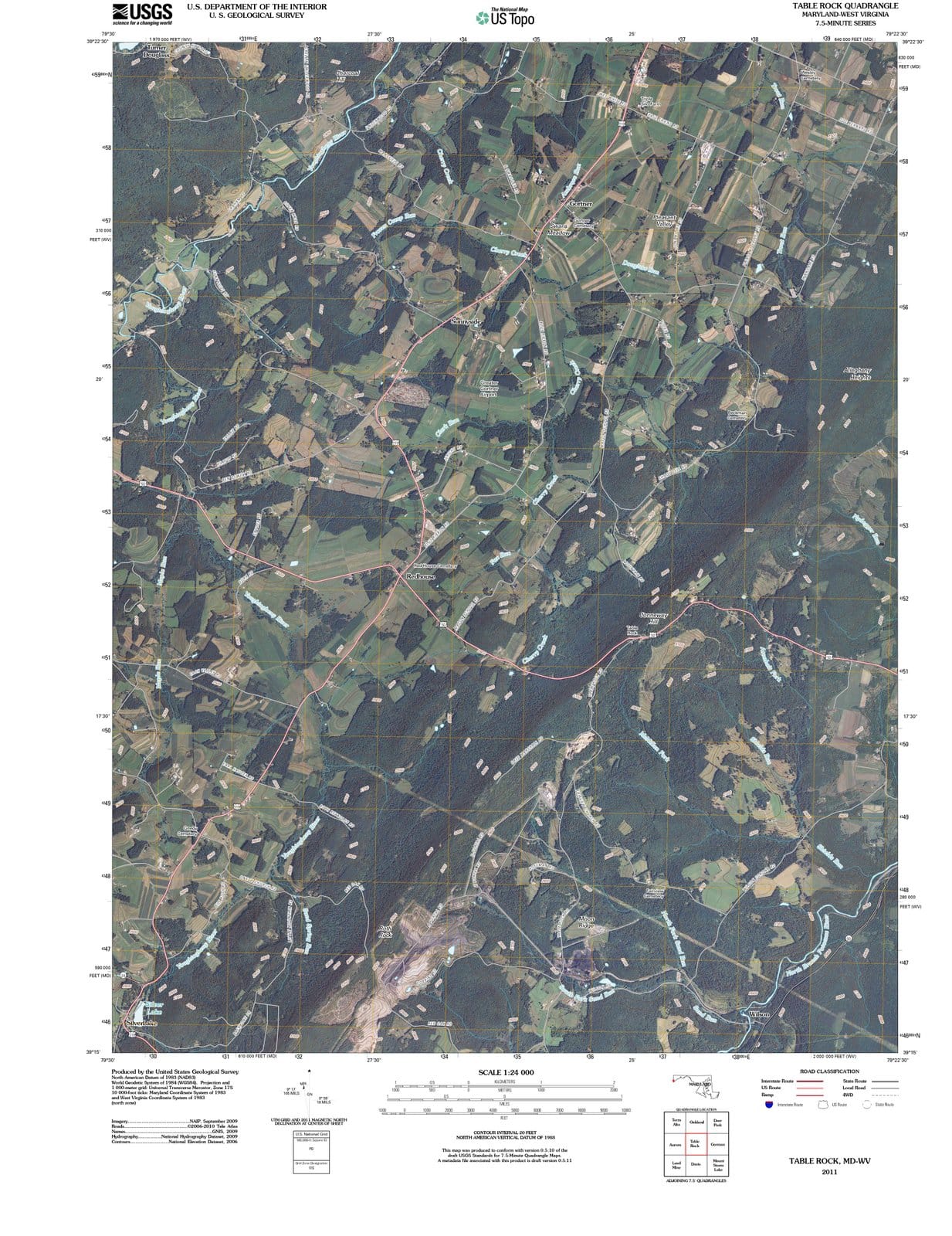 2011 Table Rock, MD - Maryland - USGS Topographic Map