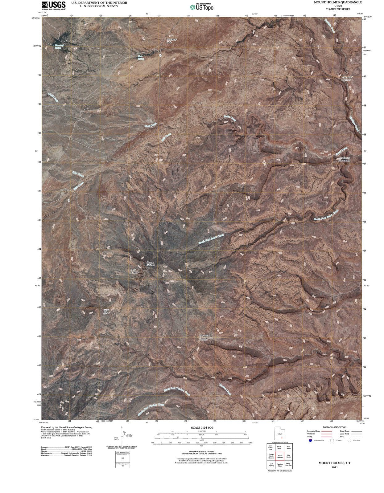 2011 Mount Holmes, UT - Utah - USGS Topographic Map