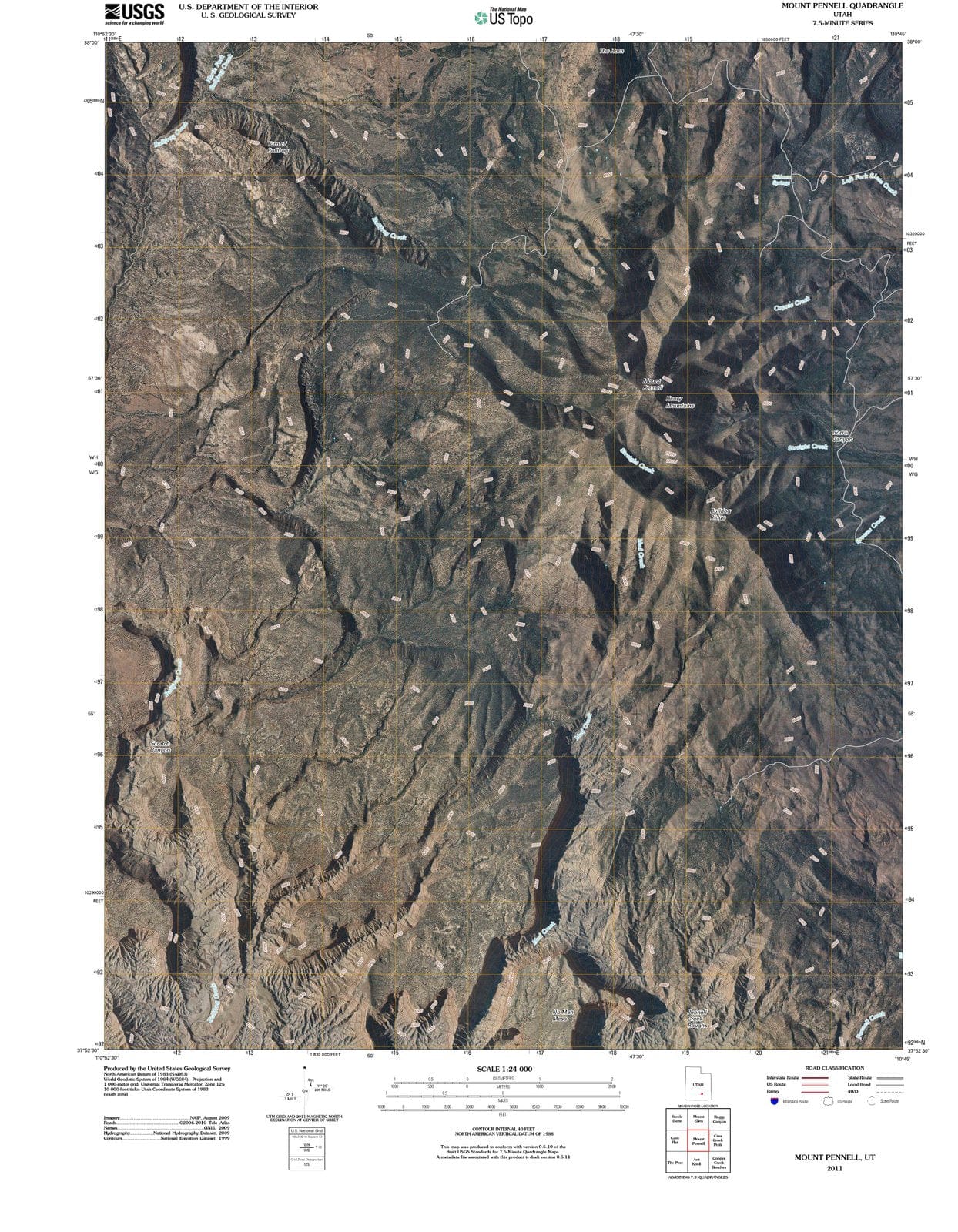 2011 Mount Pennell, UT - Utah - USGS Topographic Map