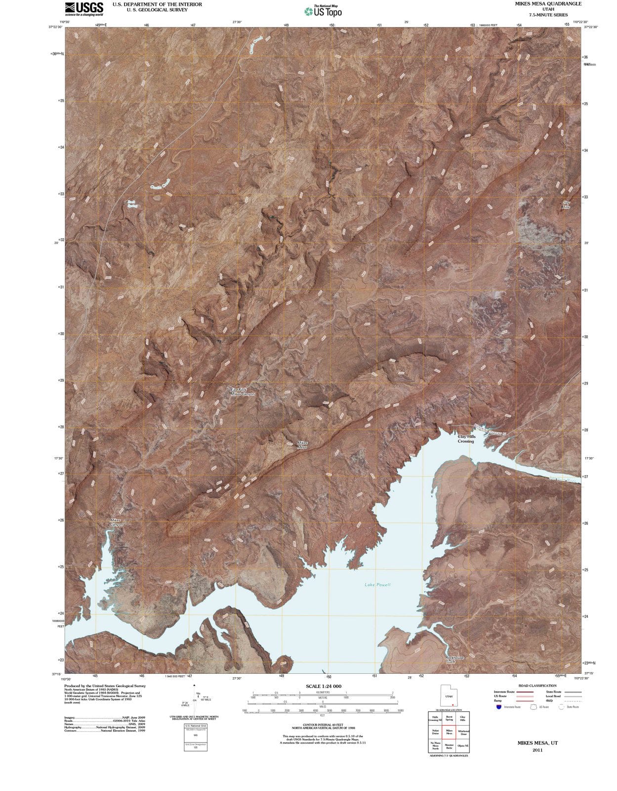 2011 Mikes Mesa, UT - Utah - USGS Topographic Map