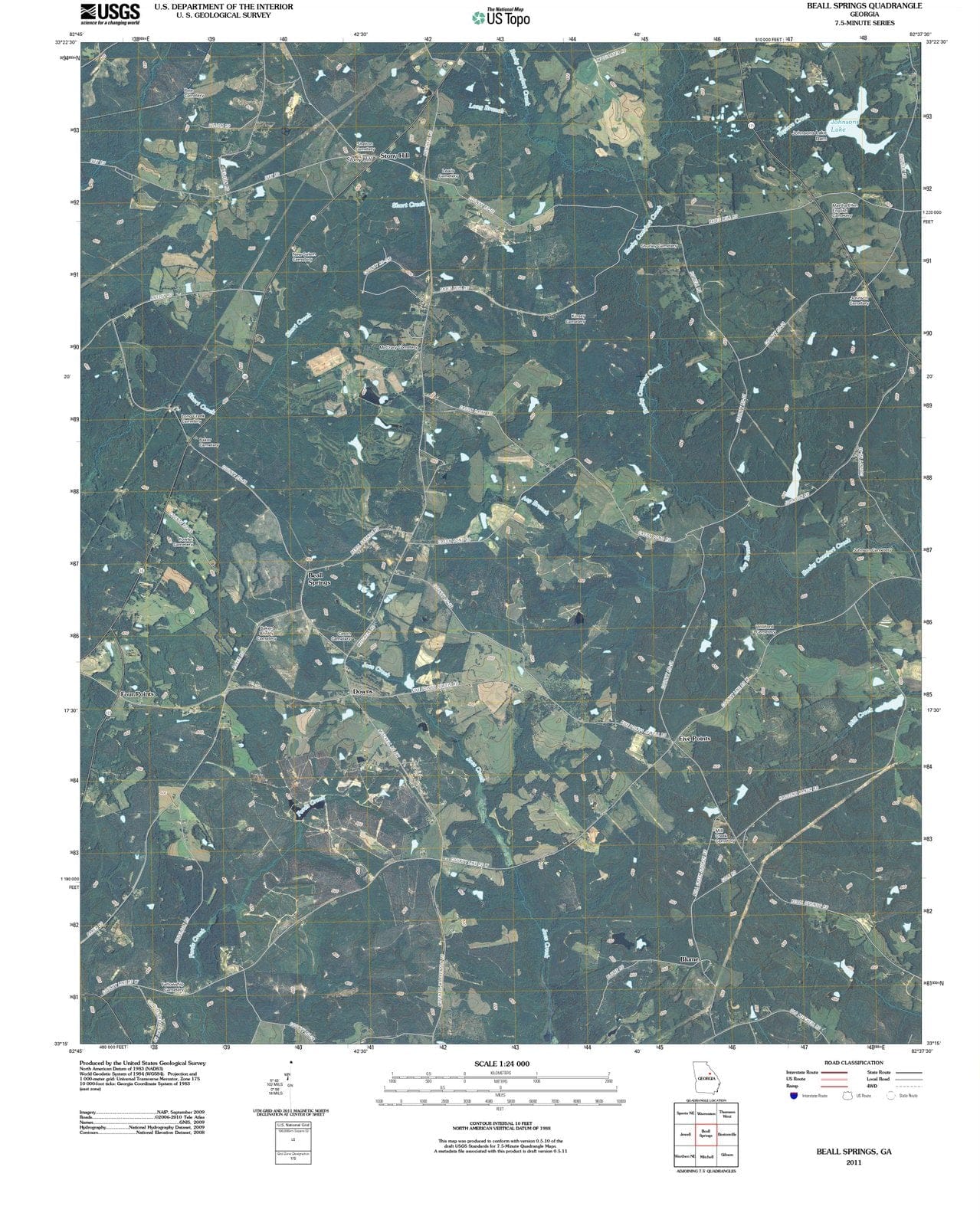 2011 Beall Springs, GA - Georgia - USGS Topographic Map