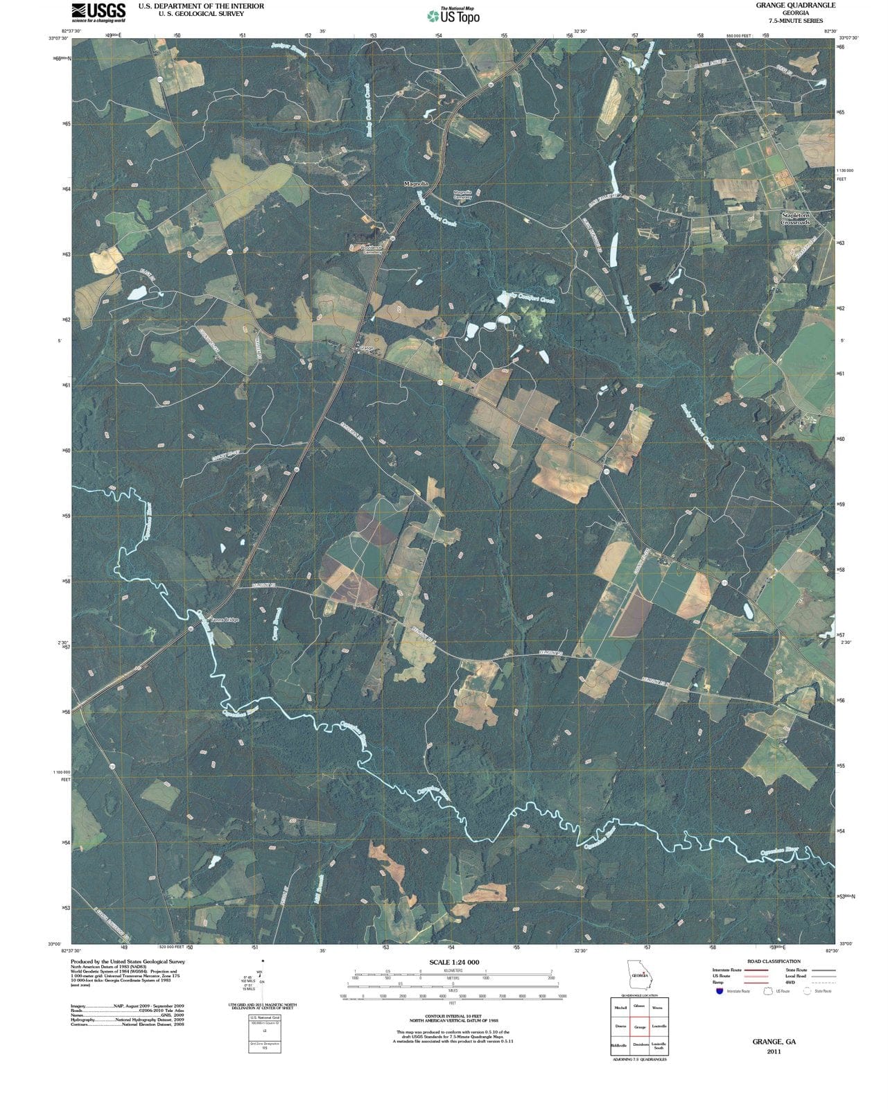 2011 Grange, GA - Georgia - USGS Topographic Map