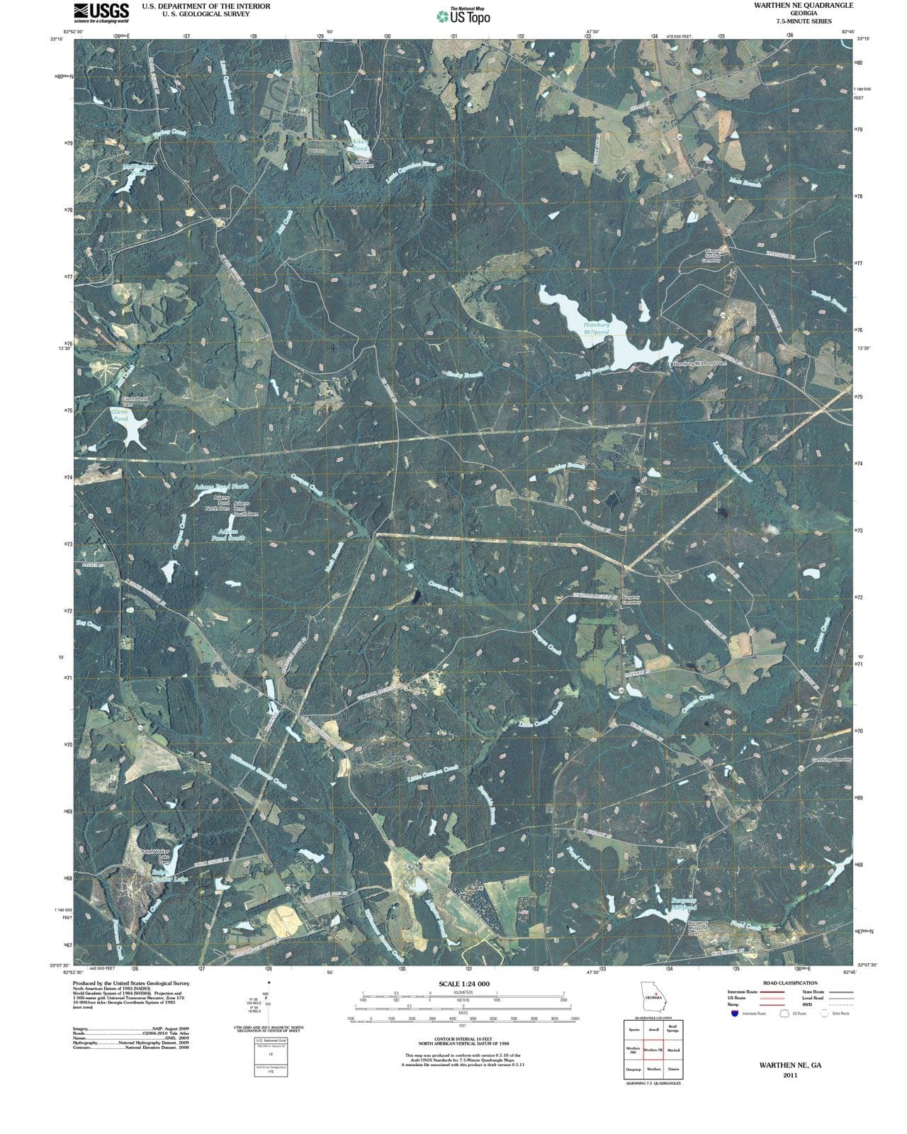 2011 Warthen, GA - Georgia - USGS Topographic Map