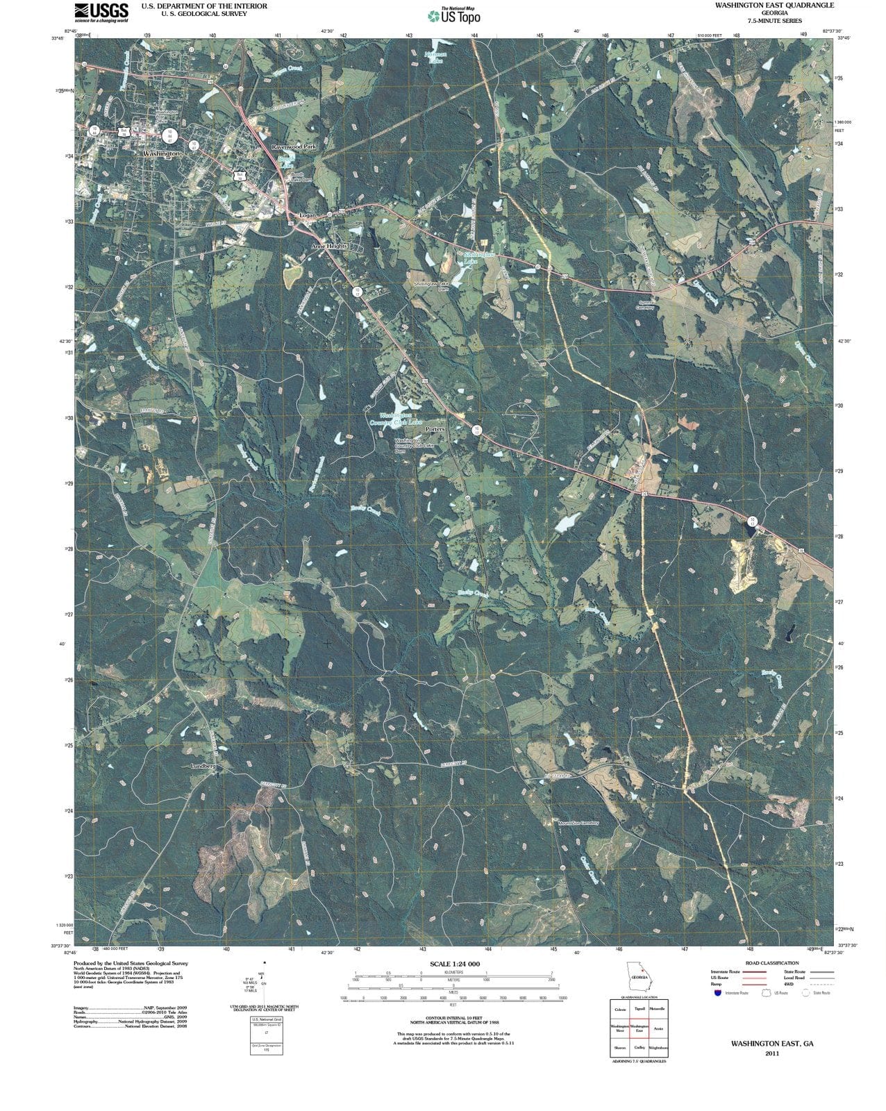 2011 Washington East, GA - Georgia - USGS Topographic Map