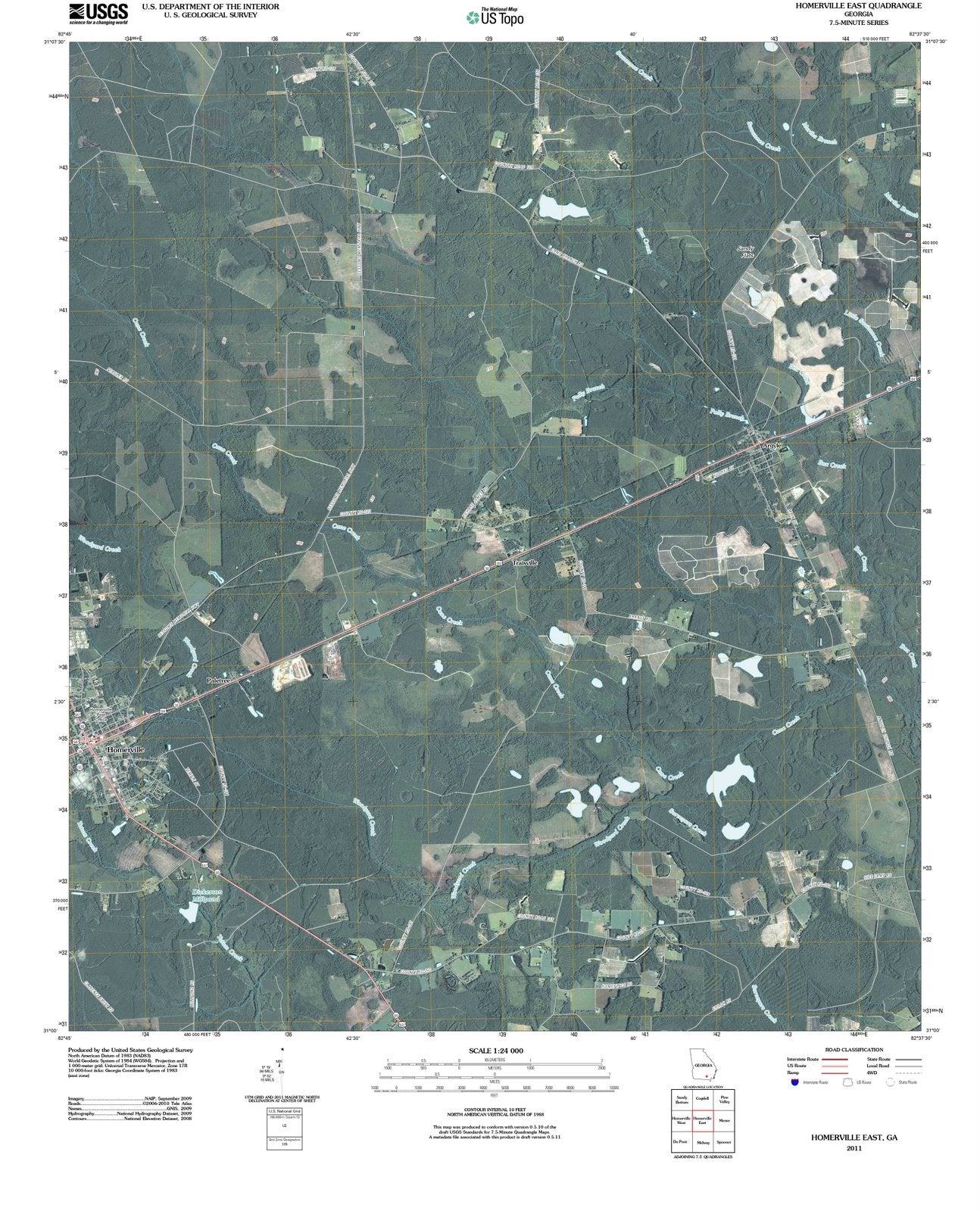 2011 Homerville East, GA - Georgia - USGS Topographic Map