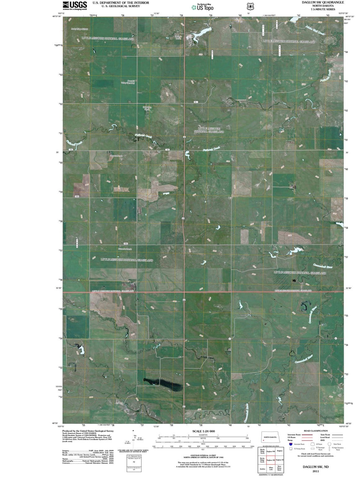 2011 Daglum, ND - North Dakota - USGS Topographic Map v4