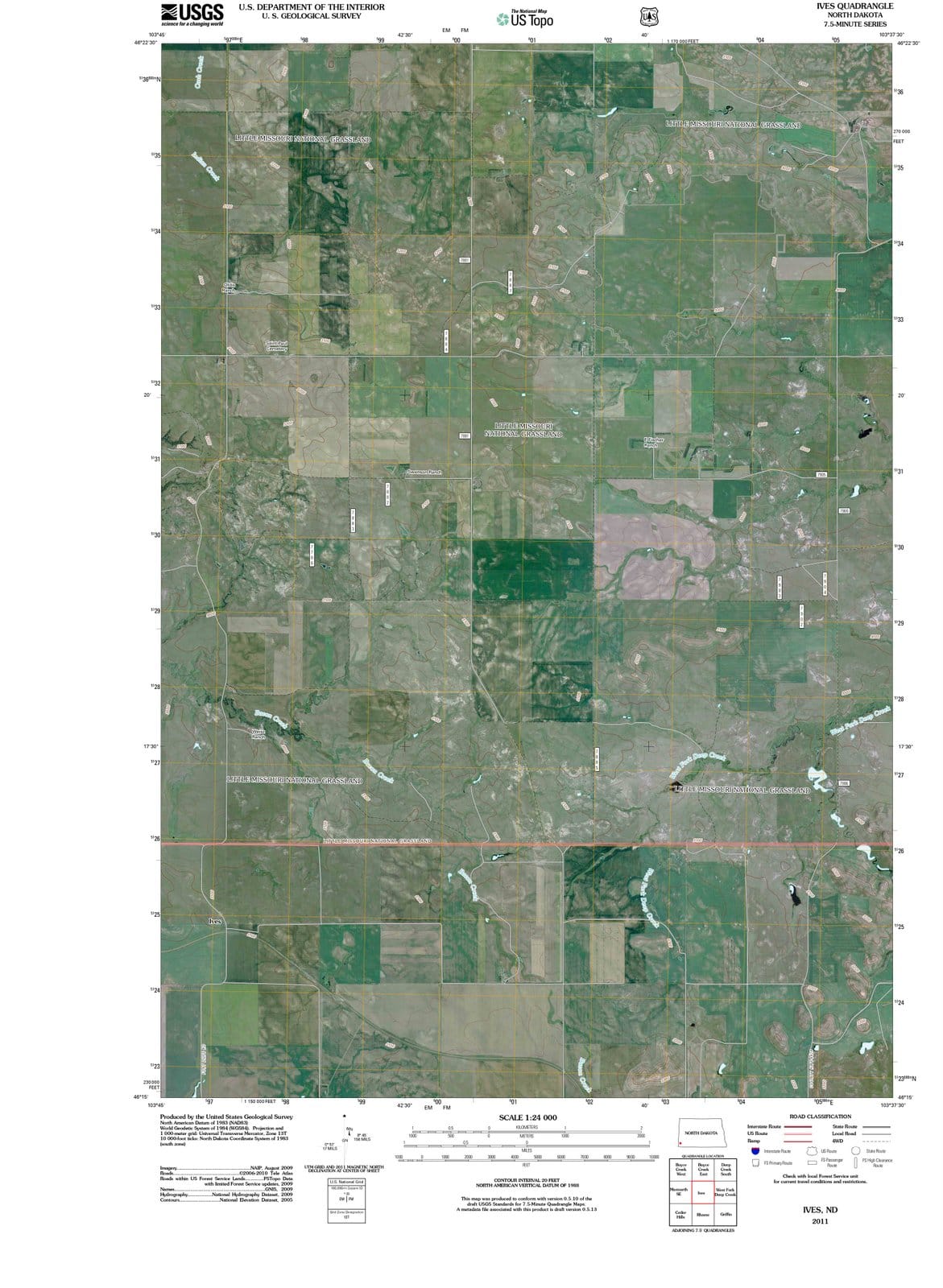 2011 Ives, ND - North Dakota - USGS Topographic Map