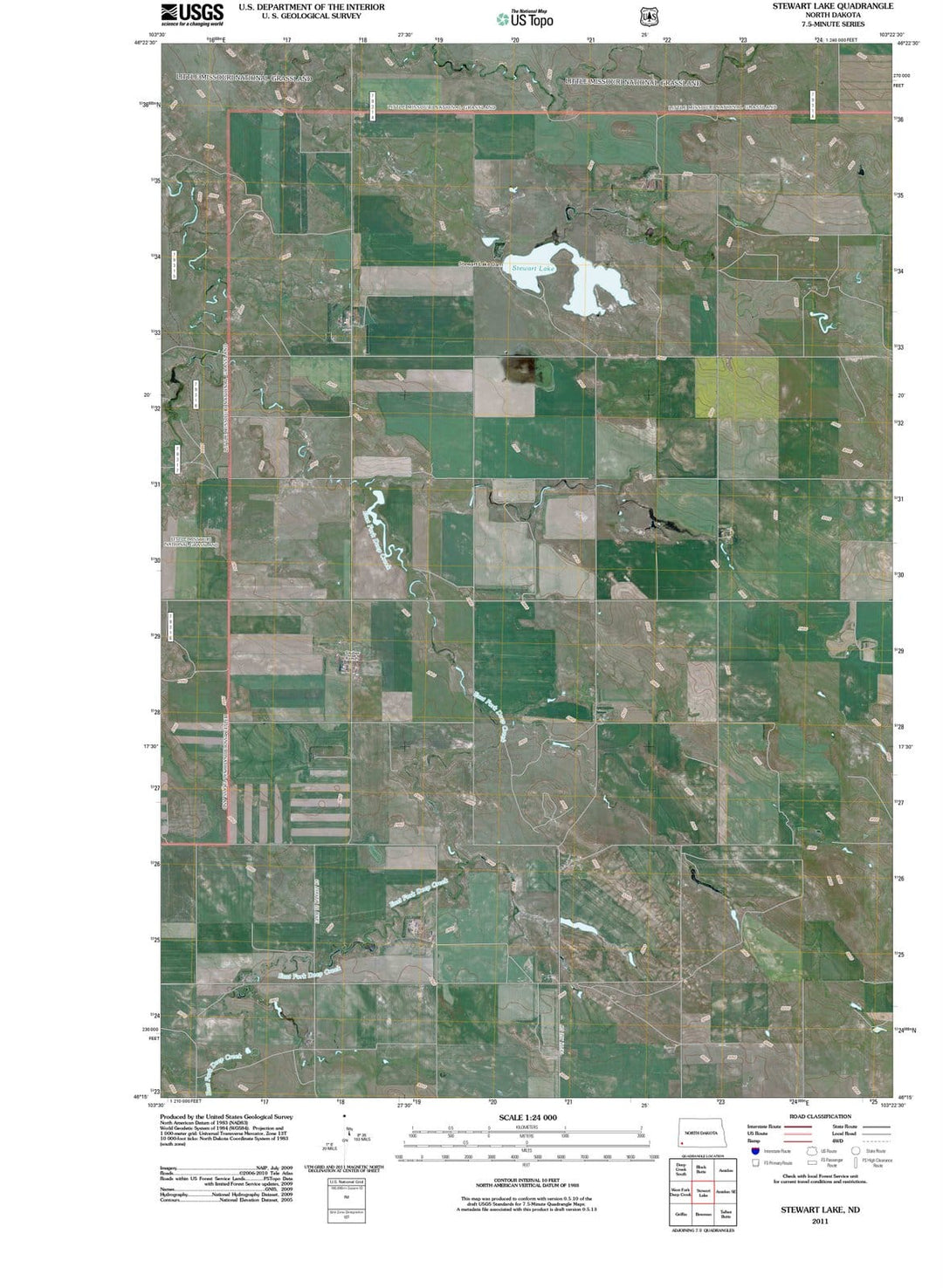 2011 Stewart Lake, ND - North Dakota - USGS Topographic Map