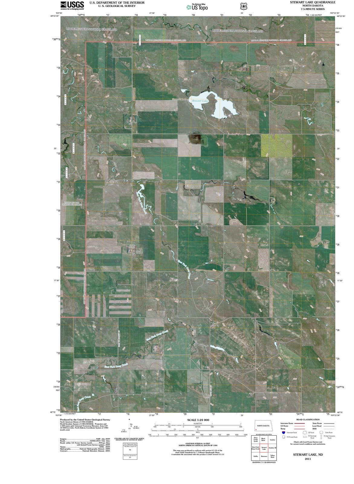 2011 Stewart Lake, ND - North Dakota - USGS Topographic Map