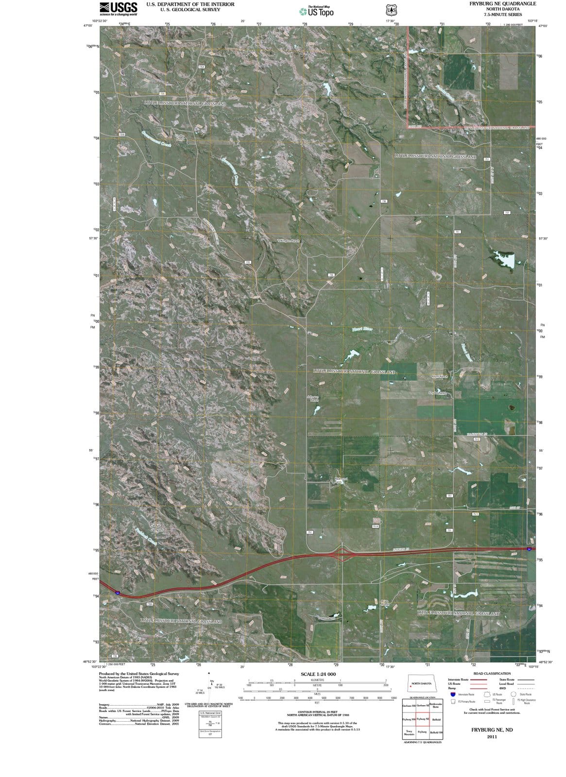 2011 Fryburg, ND - North Dakota - USGS Topographic Map v3
