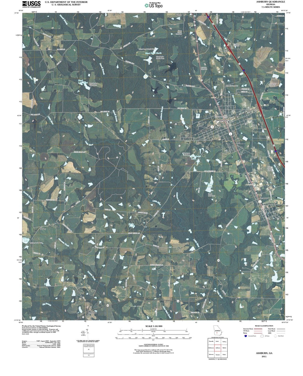 2011 Ashburn, GA - Georgia - USGS Topographic Map