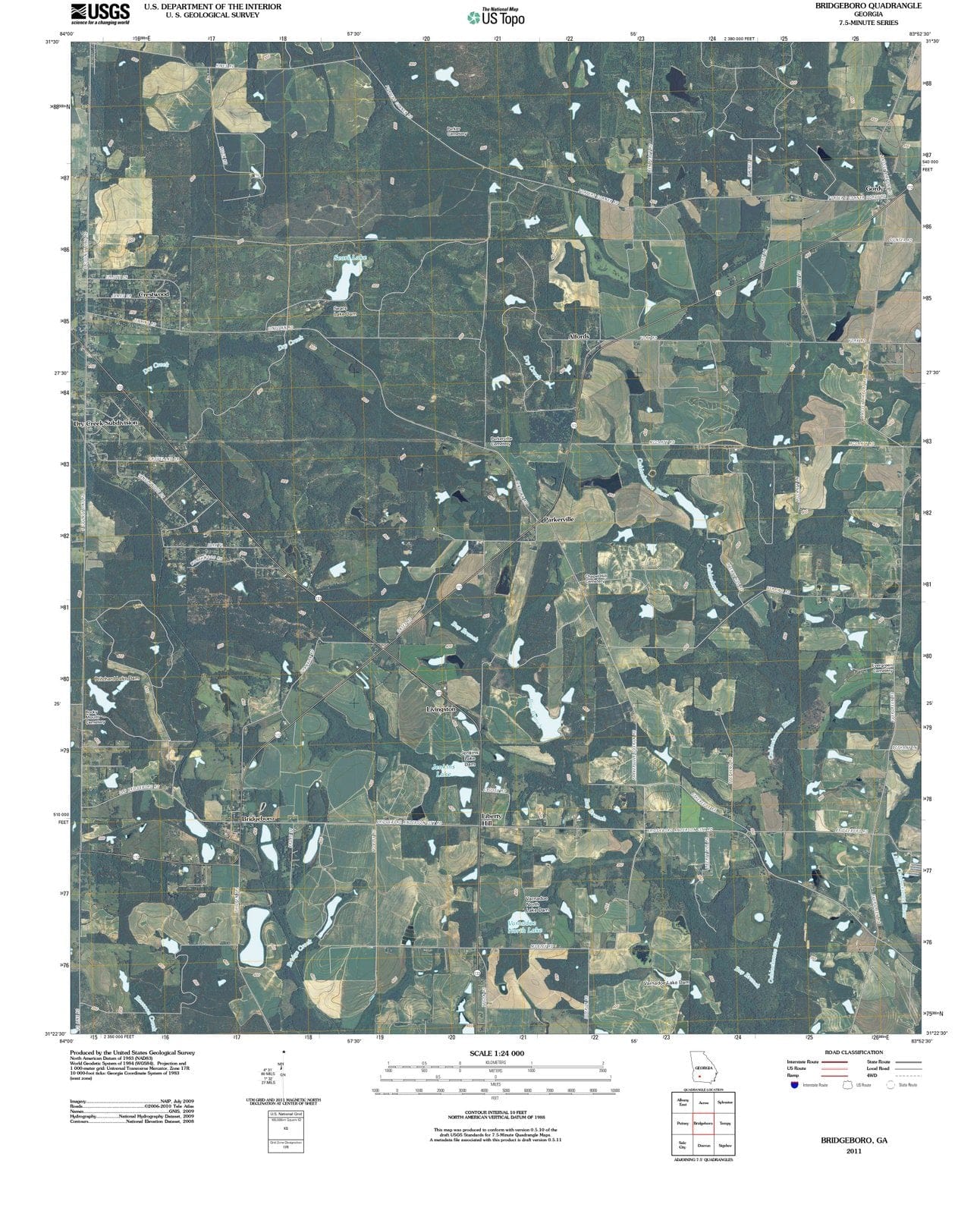2011 Bridgeboro, GA - Georgia - USGS Topographic Map