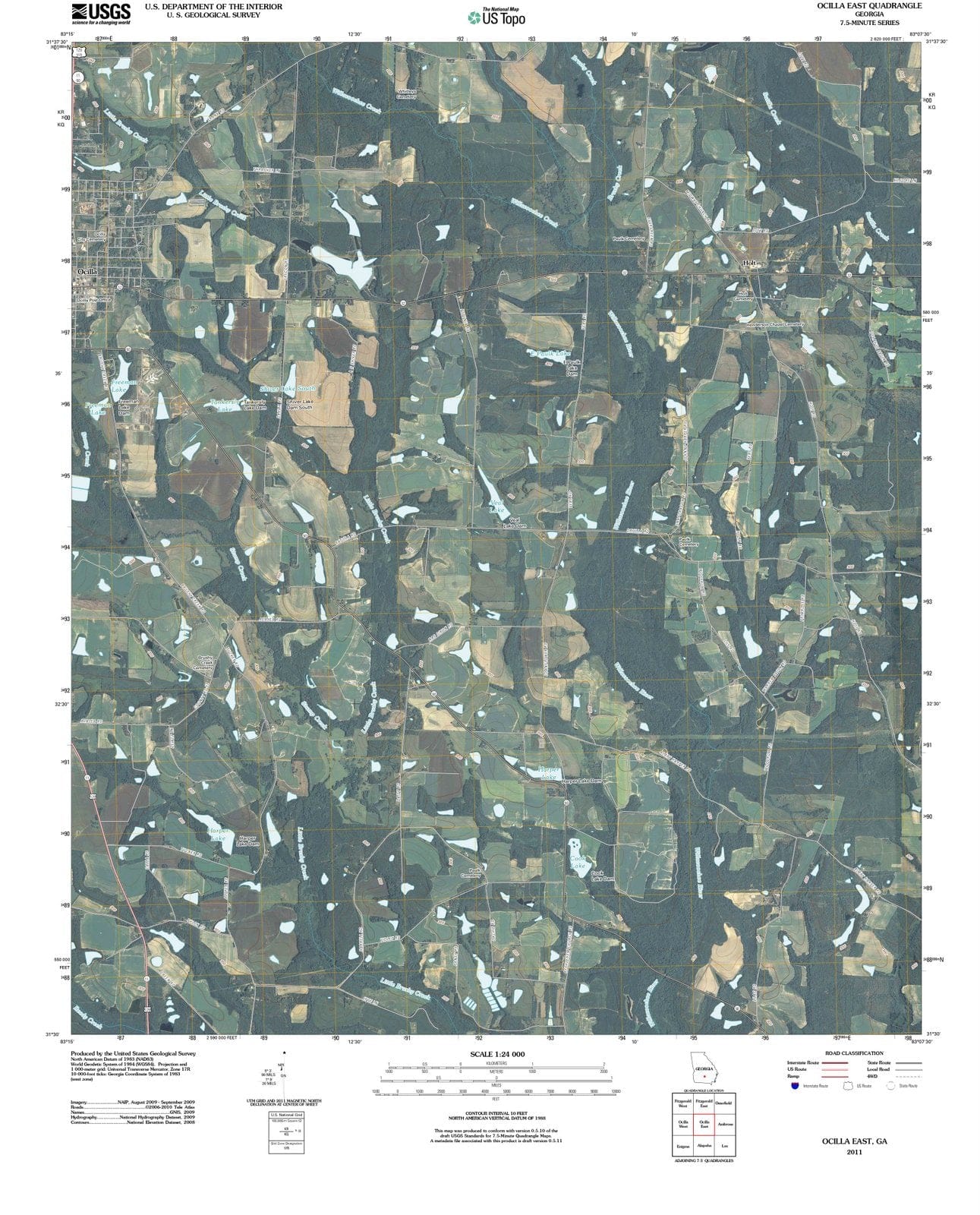 2011 Ocilla East, GA - Georgia - USGS Topographic Map
