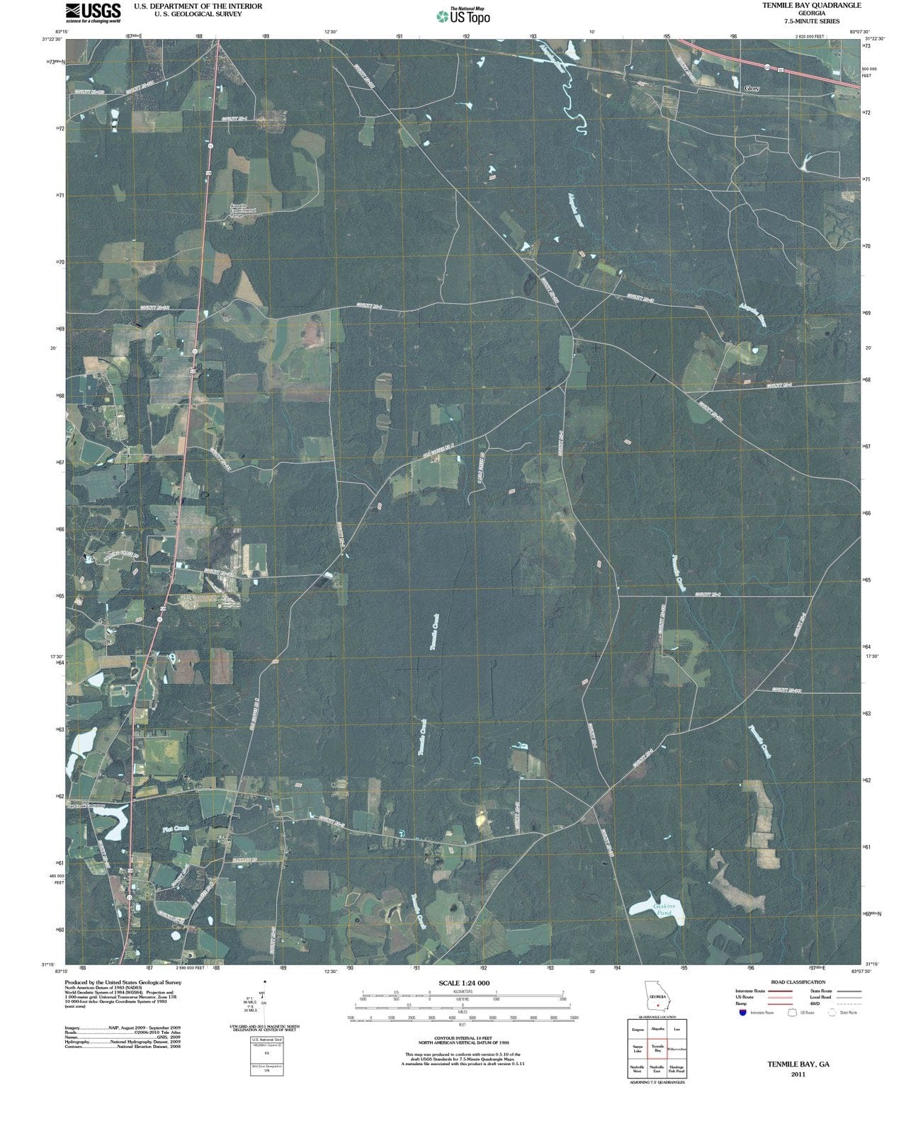 2011 Tenmile Bay, GA - Georgia - USGS Topographic Map
