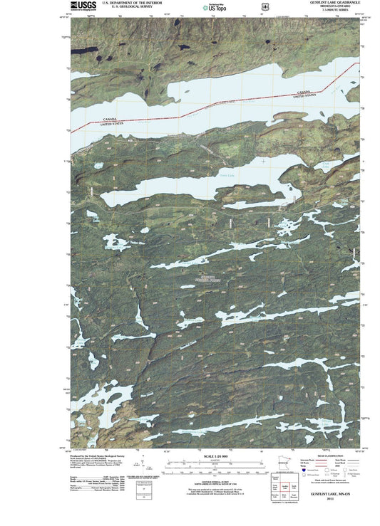 2011 Gunflint Lake, MN - Minnesota - USGS Topographic Map