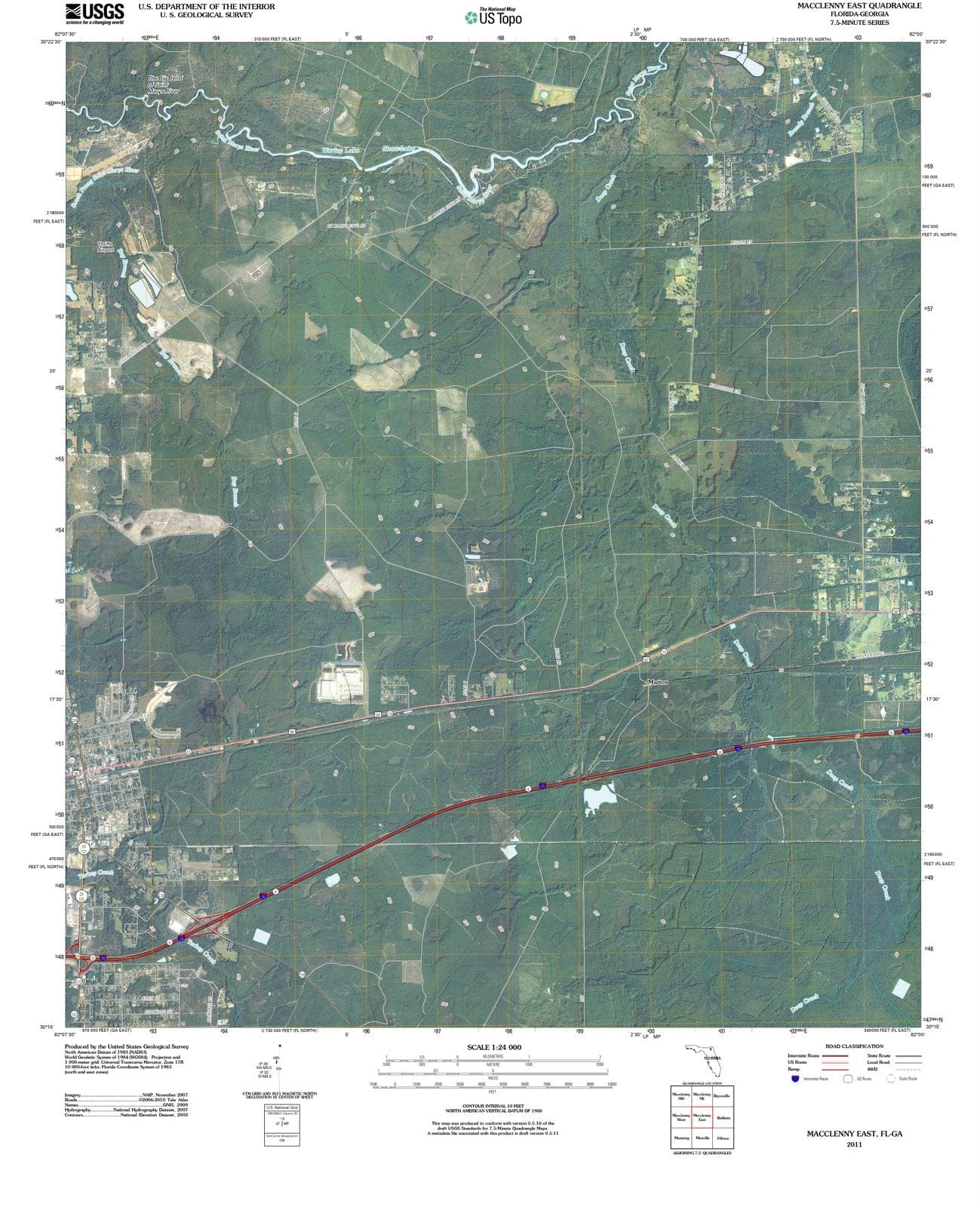 2011 Macclenny East, FL - Florida - USGS Topographic Map