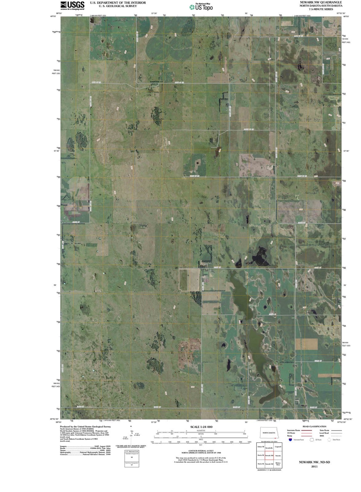2011 Newark, ND - North Dakota - USGS Topographic Map