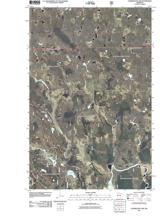 2011 Coddington Lake, MN - Minnesota - USGS Topographic Map