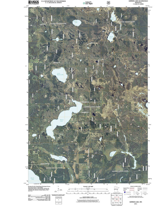 2011 Gimmer Lake, MN - Minnesota - USGS Topographic Map