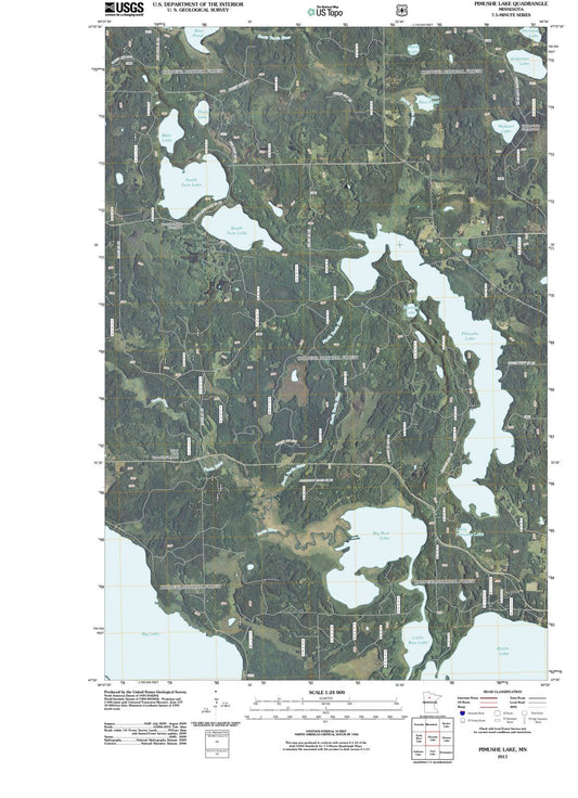 2011 Pimushe Lake, MN - Minnesota - USGS Topographic Map