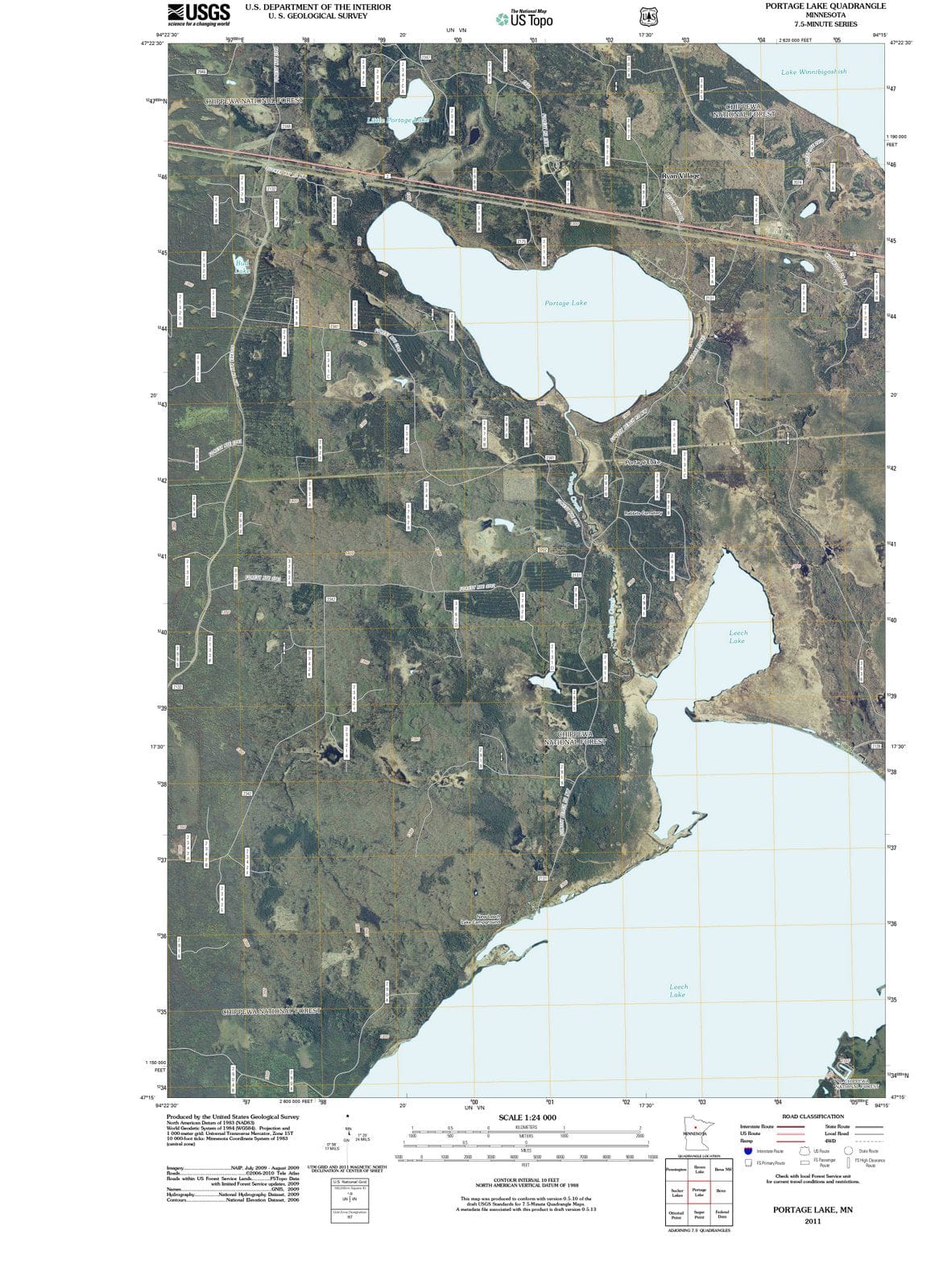 2011 Portage Lake, MN - Minnesota - USGS Topographic Map