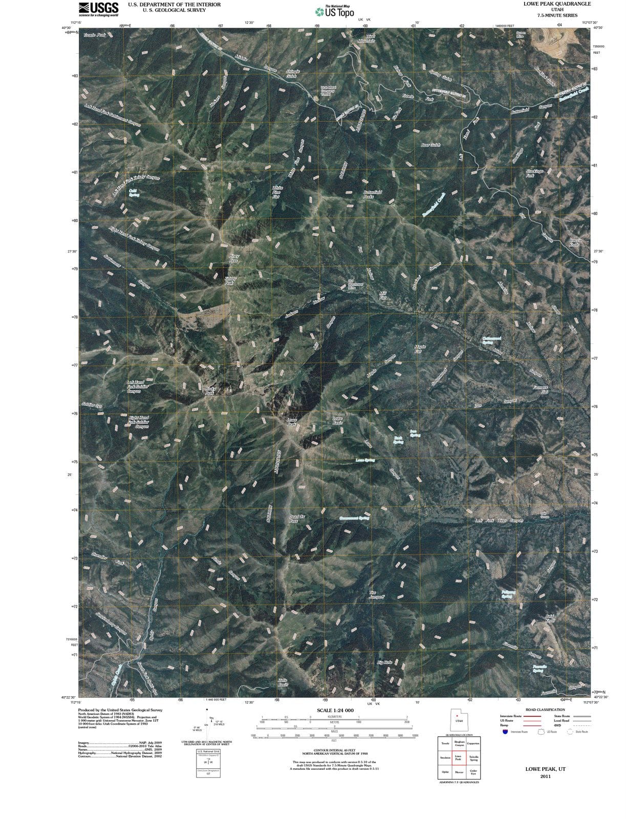 2011 Lowe Peak, UT - Utah - USGS Topographic Map
