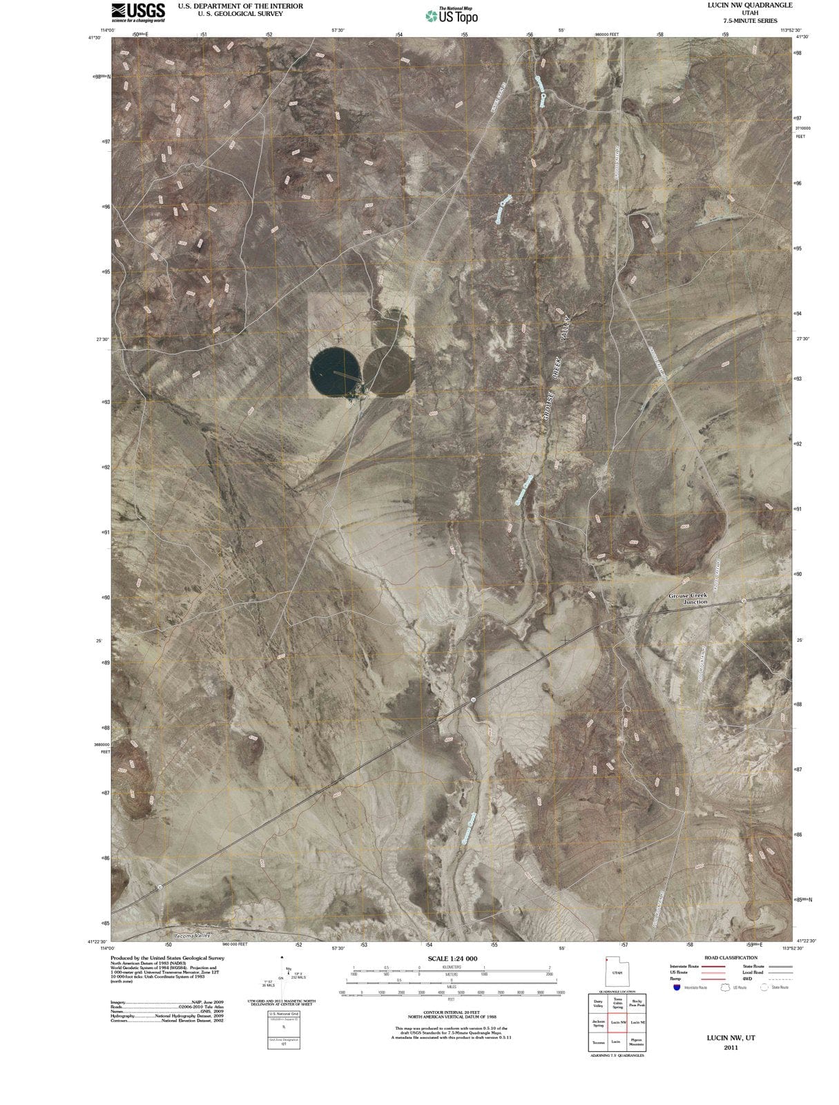 2011 Lucin, UT - Utah - USGS Topographic Map v3