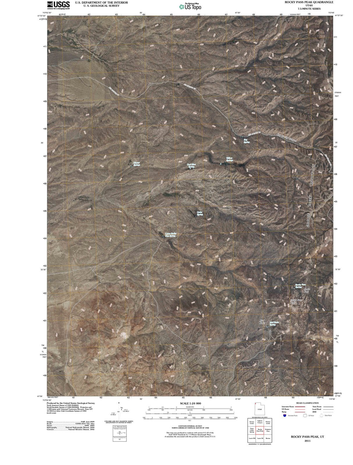 2011 Rocky Pass Peak, UT - Utah - USGS Topographic Map