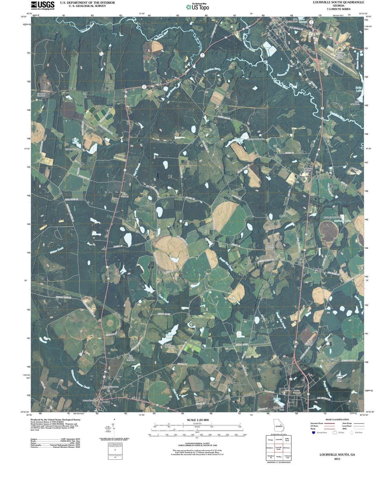 2011 Louisville South, GA - Georgia - USGS Topographic Map