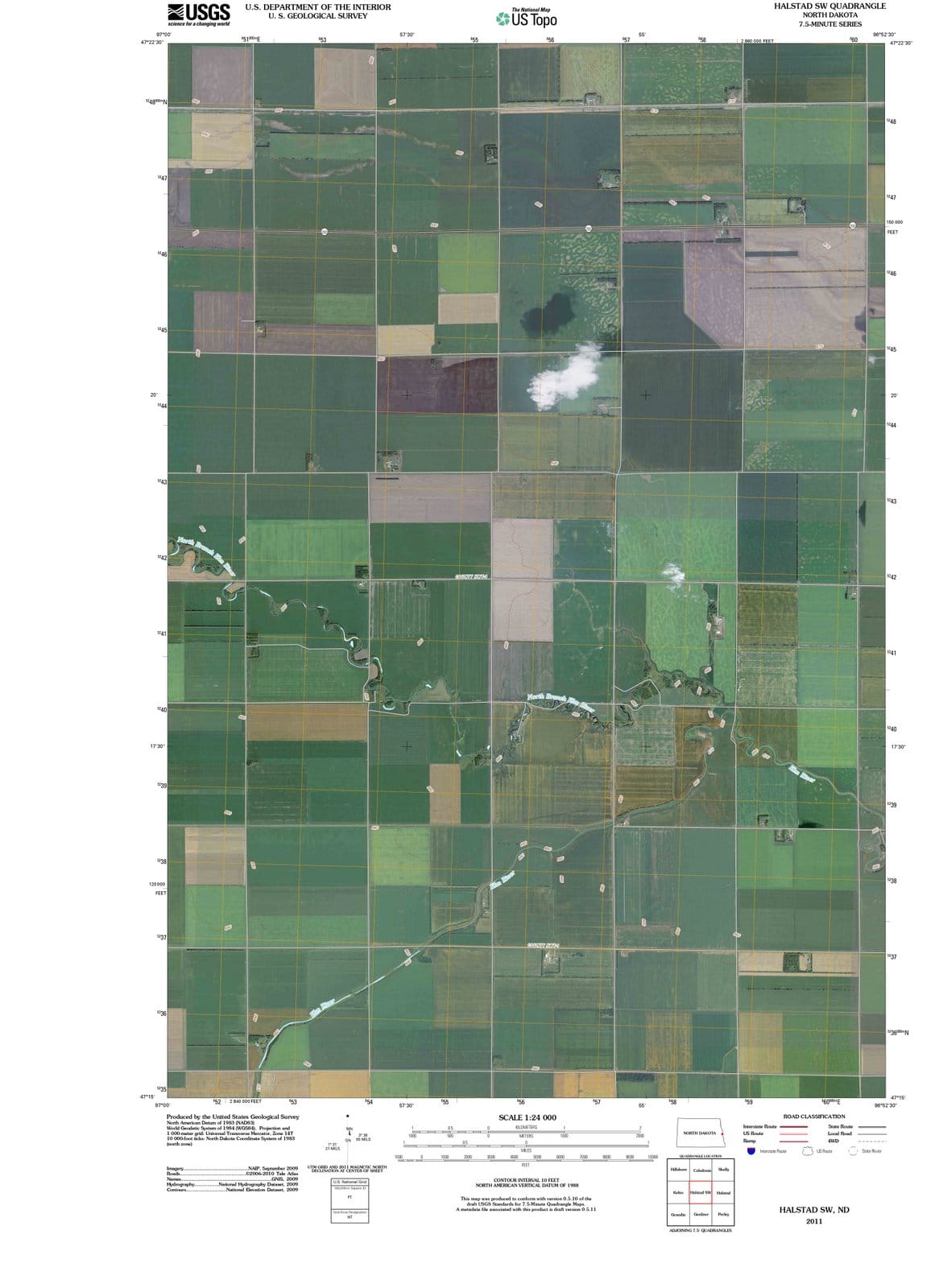 2011 Halstad, ND - North Dakota - USGS Topographic Map