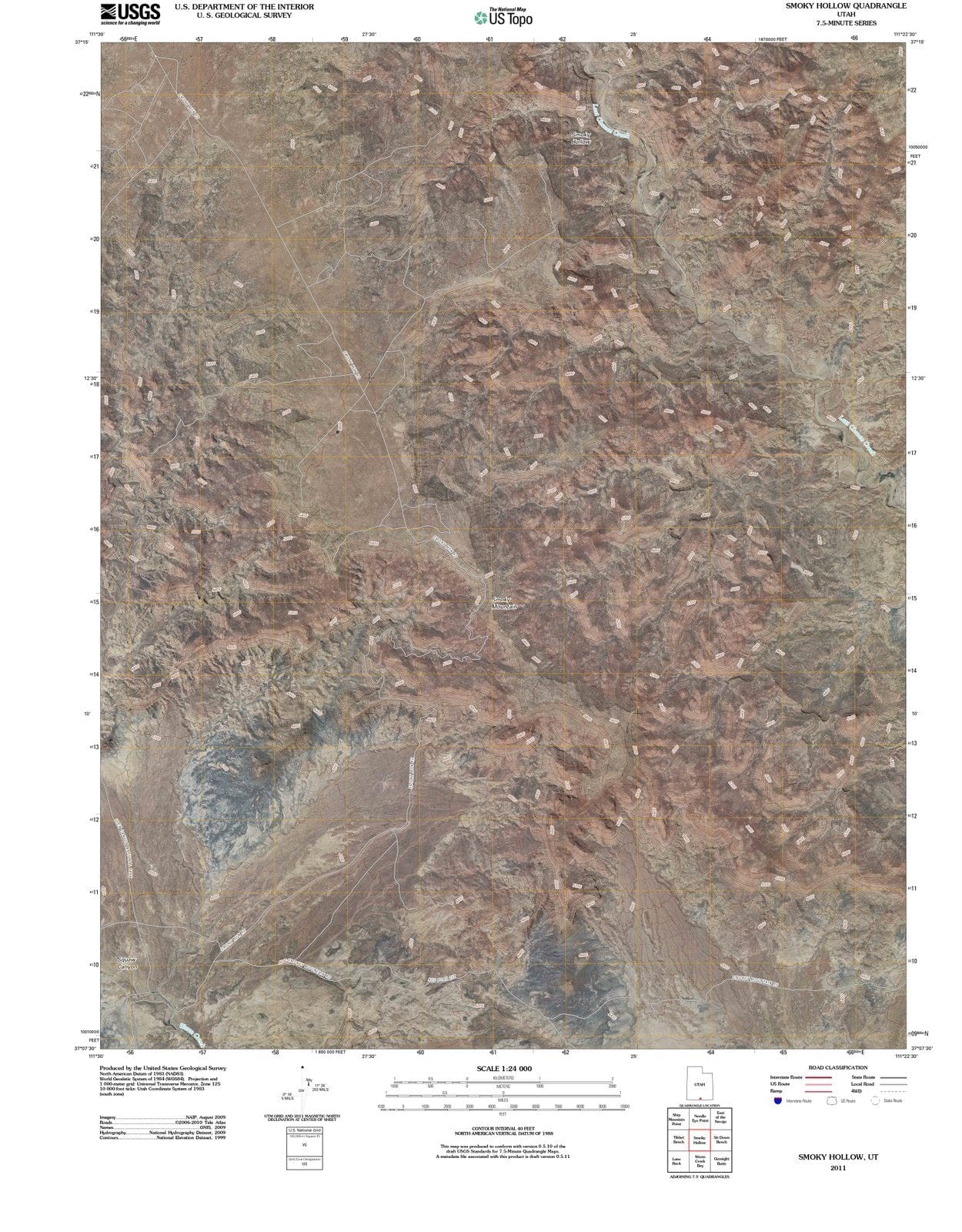 2011 Smoky Hollow, UT - Utah - USGS Topographic Map
