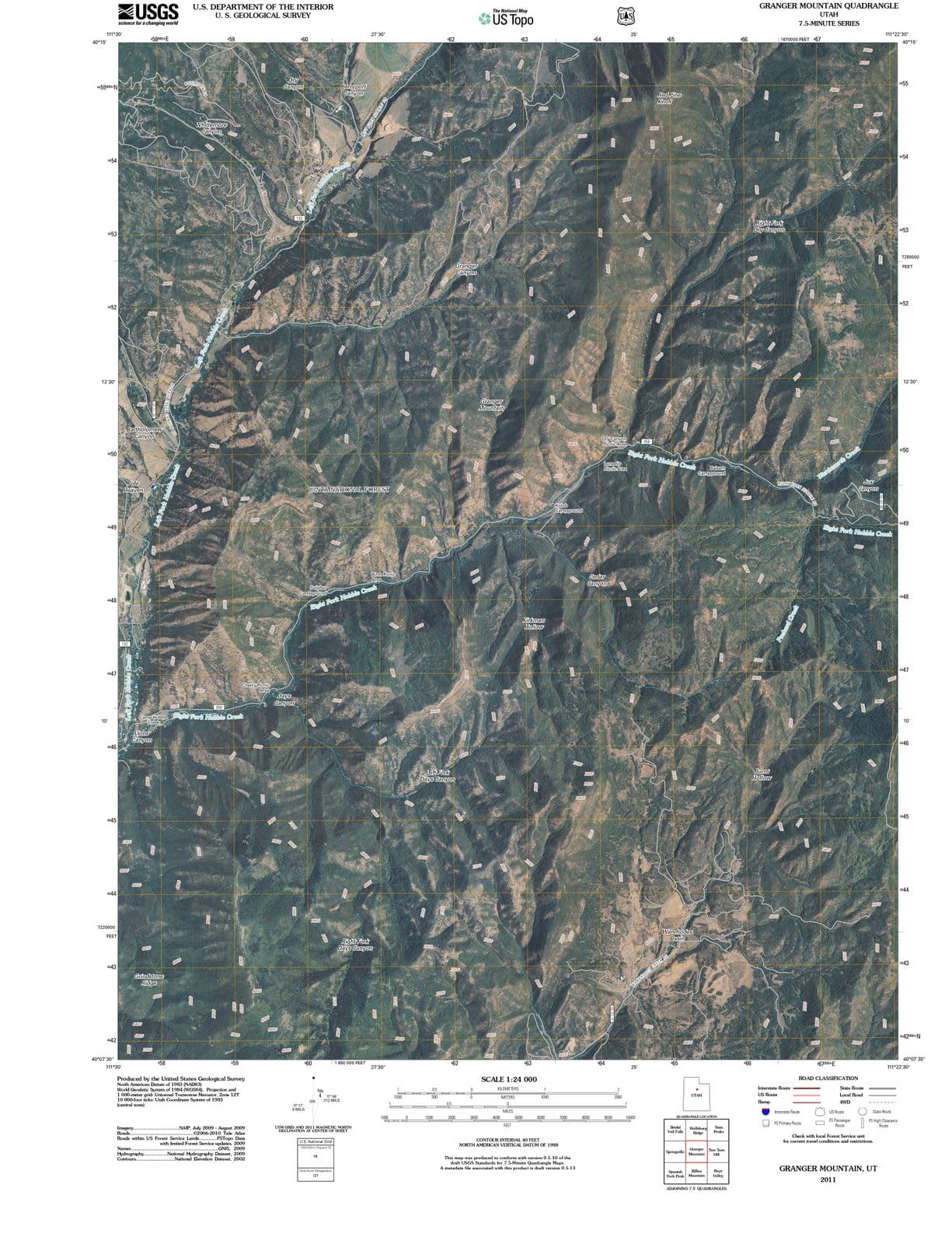 2011 Granger Mountain, UT - Utah - USGS Topographic Map