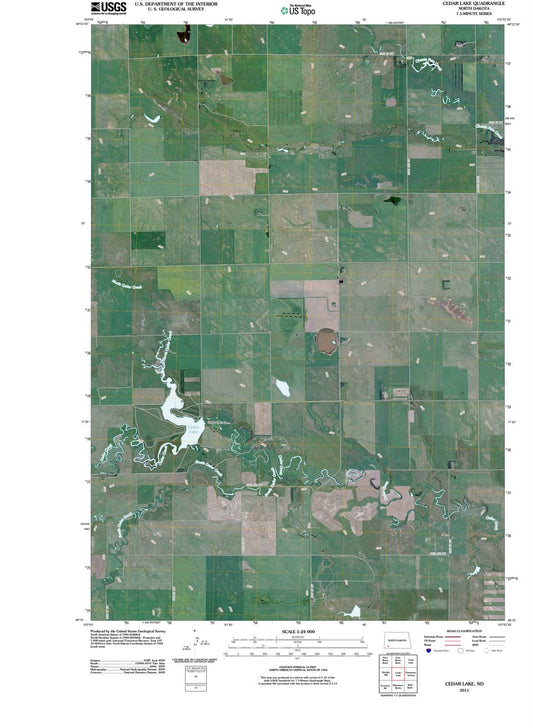 2011 Cedar Lake, ND - North Dakota - USGS Topographic Map