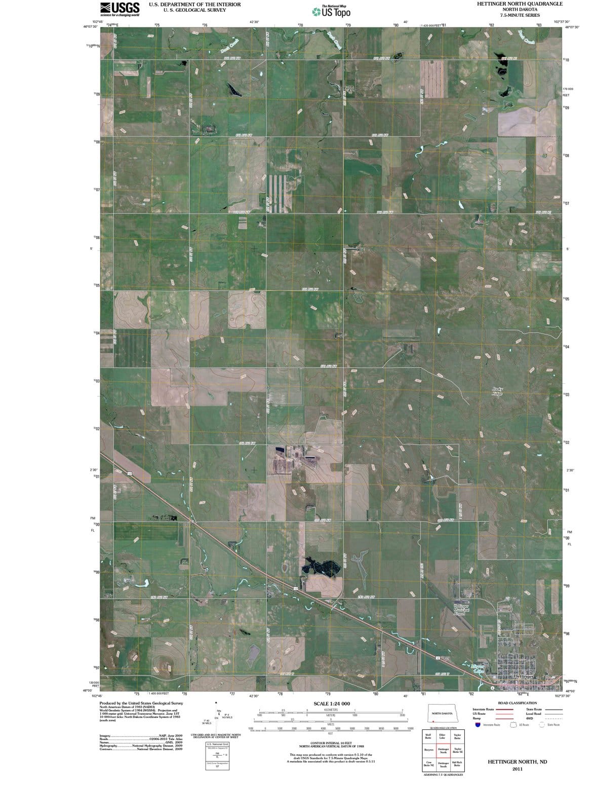 2011 Hettinger North, ND - North Dakota - USGS Topographic Map