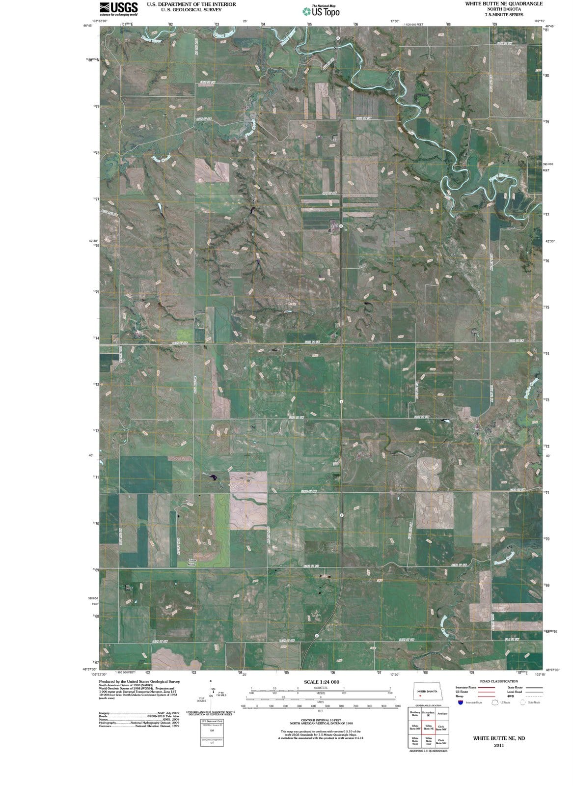 2011 White Butte, ND - North Dakota - USGS Topographic Map