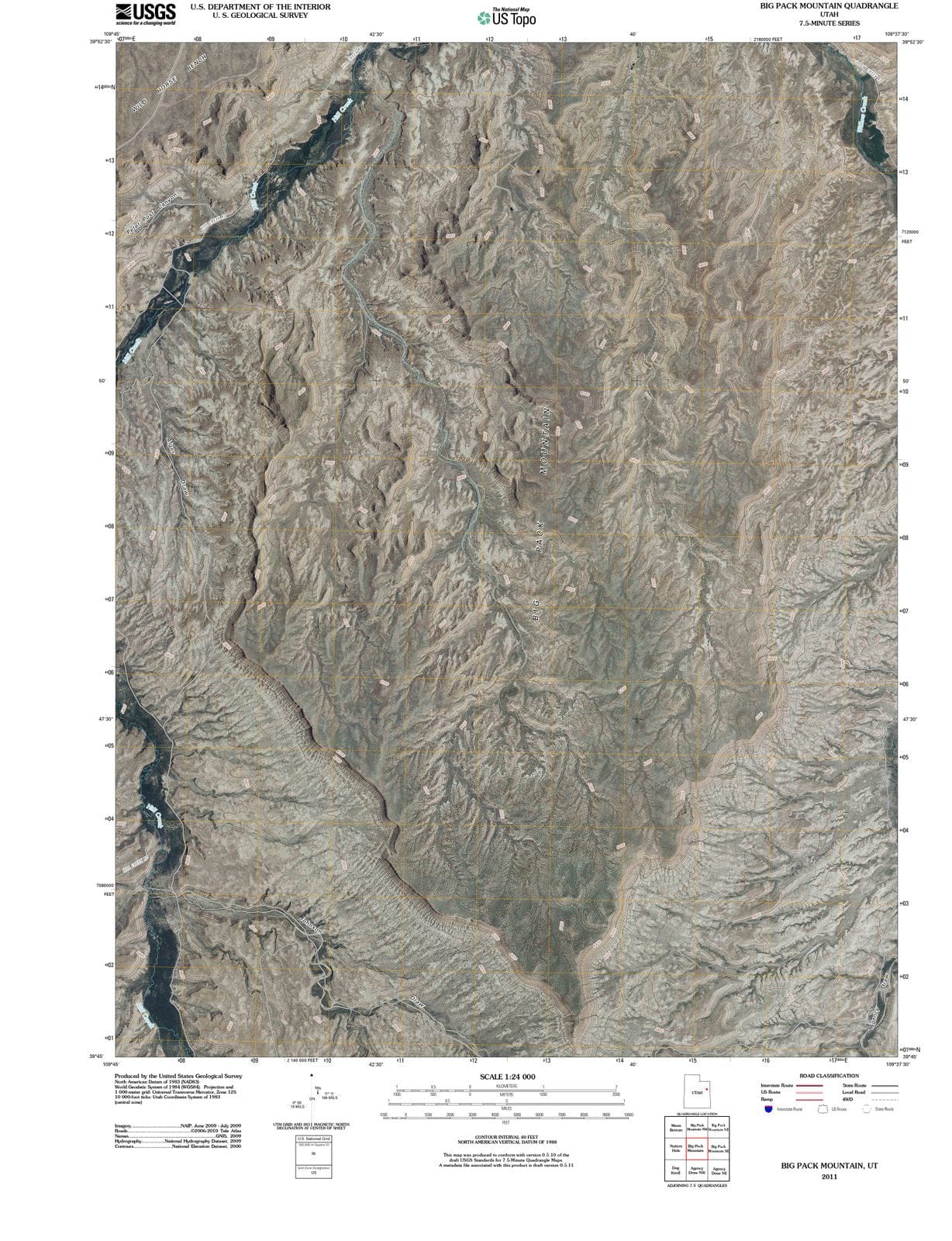2011 Big Pack Mountain, UT - Utah - USGS Topographic Map
