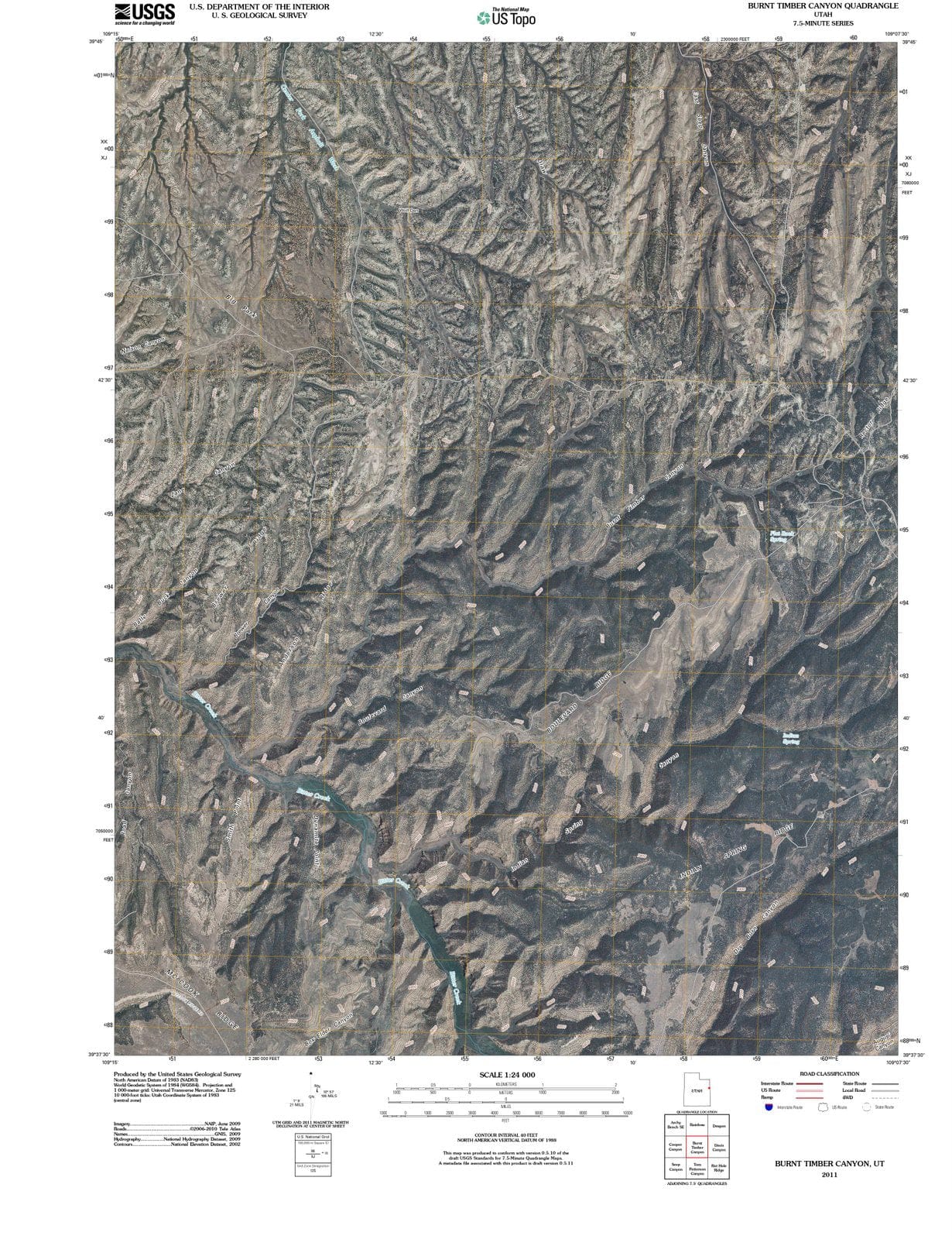 2011 Burnt Timber Canyon, UT - Utah - USGS Topographic Map