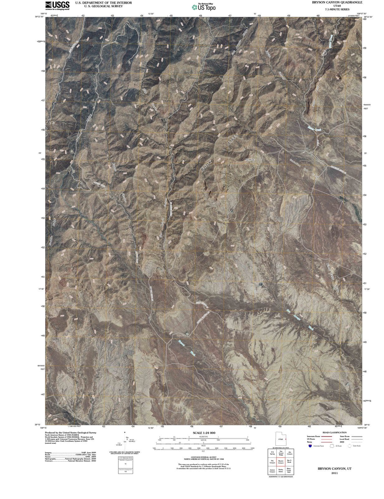 2011 Bryson Canyon, UT - Utah - USGS Topographic Map